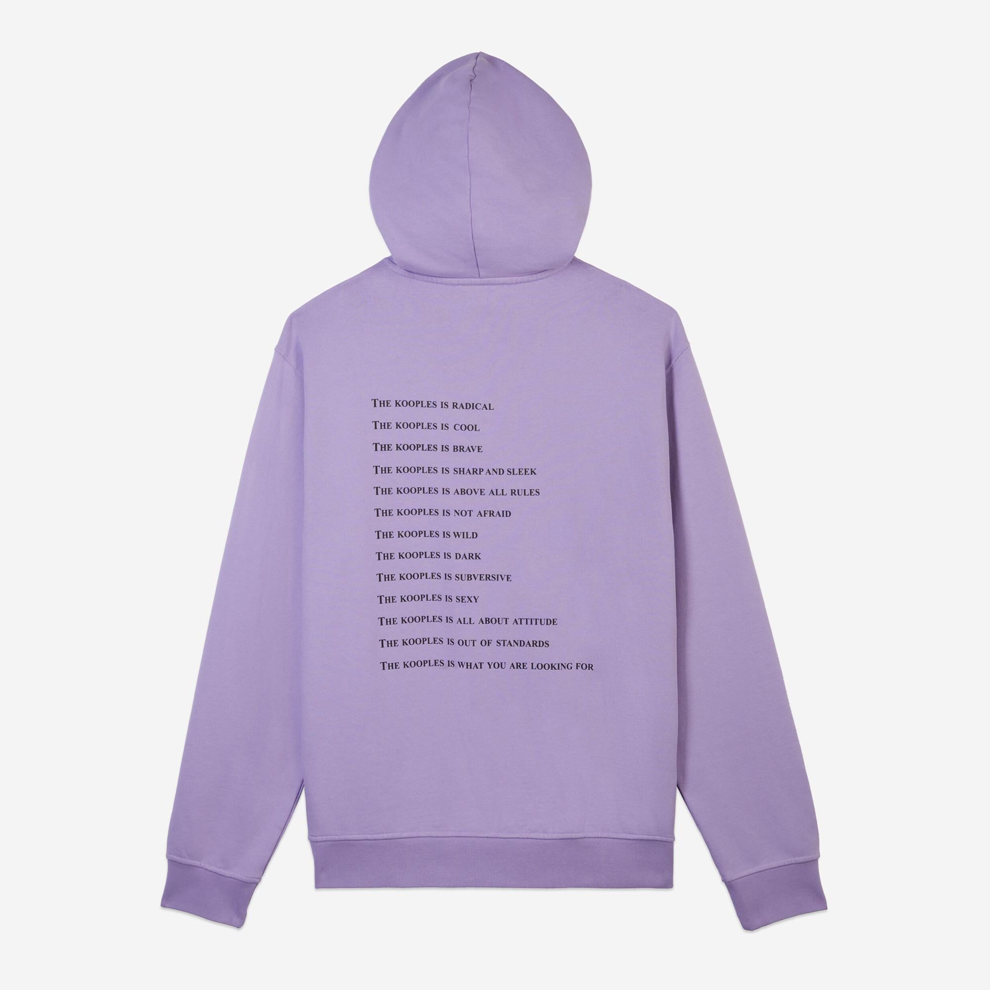 ERKEK BASKILI KAPÜŞONLU MOR SWEATSHIRT