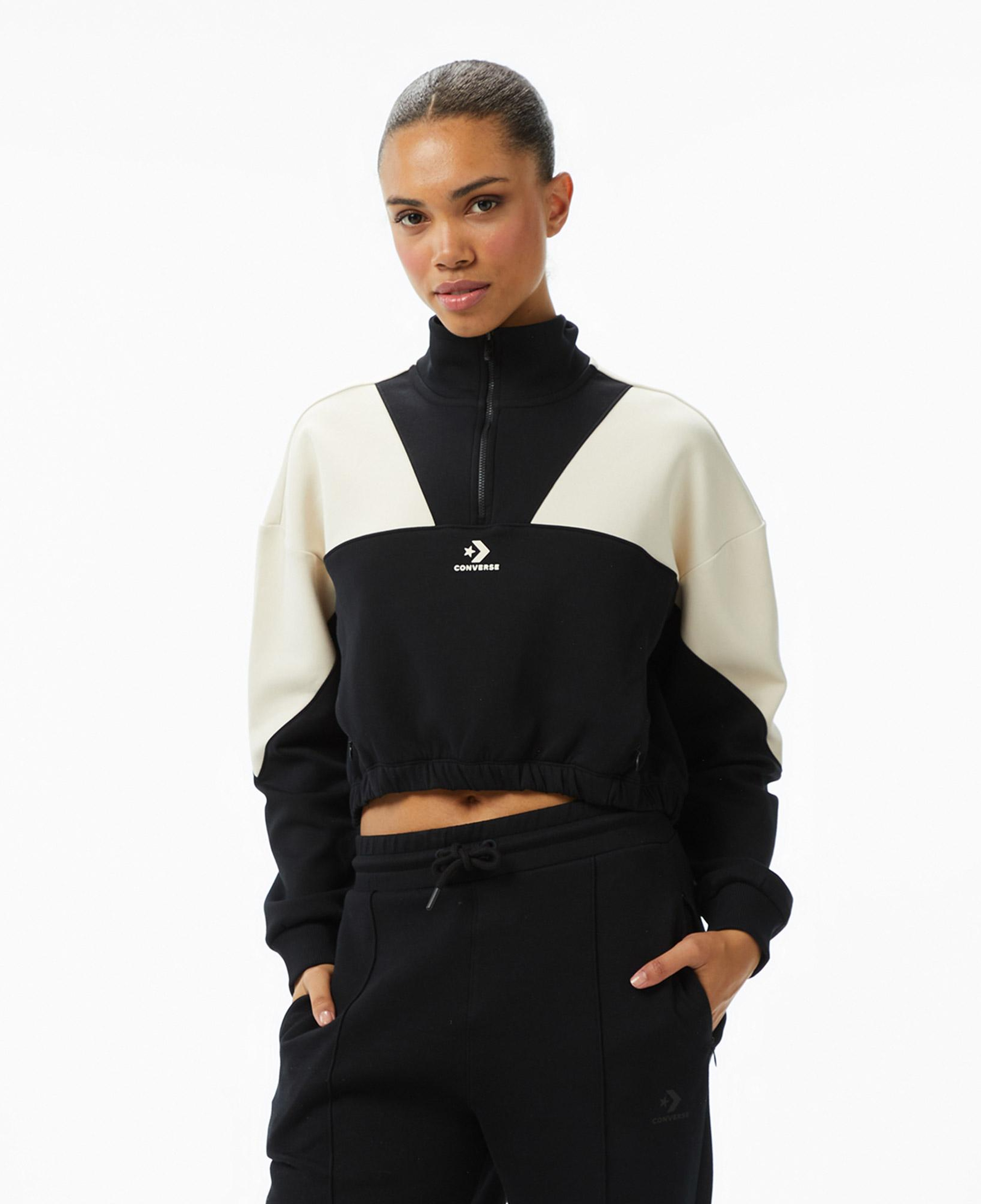 Converse Crop Kadın Siyah Sweatshirt
