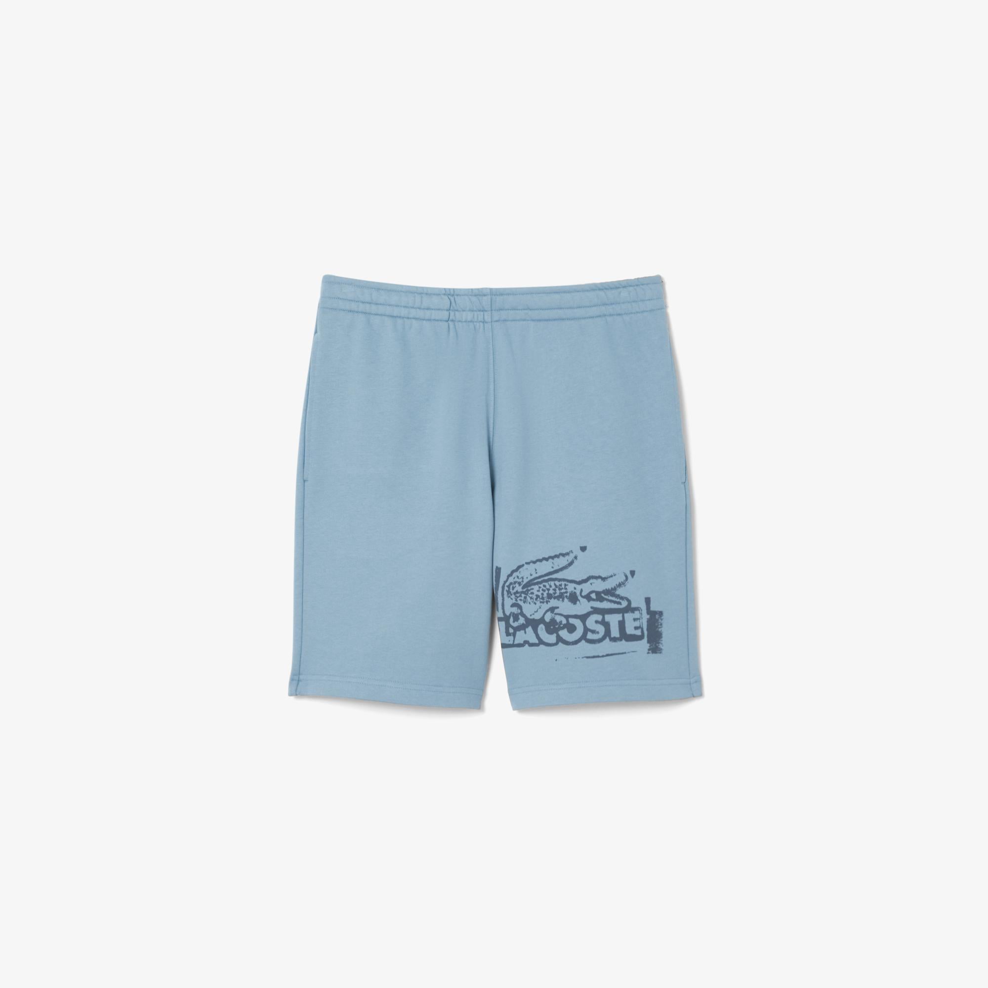 Lacoste Graphic Cotton Fleece Erkek Mavi Modal Karışımlı Şort