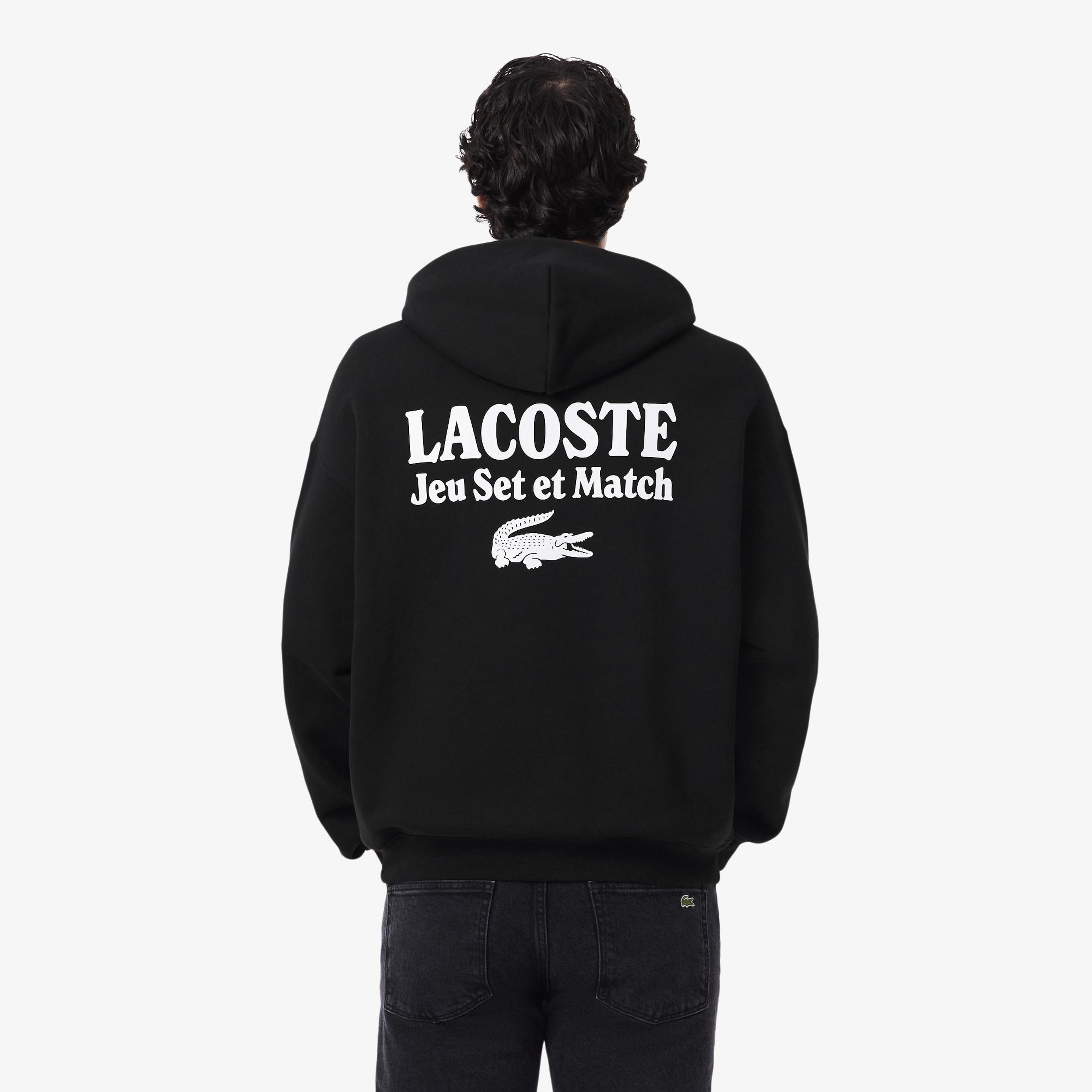 Erkek Loose Fit Kapüşonlu Siyah Sweatshirt