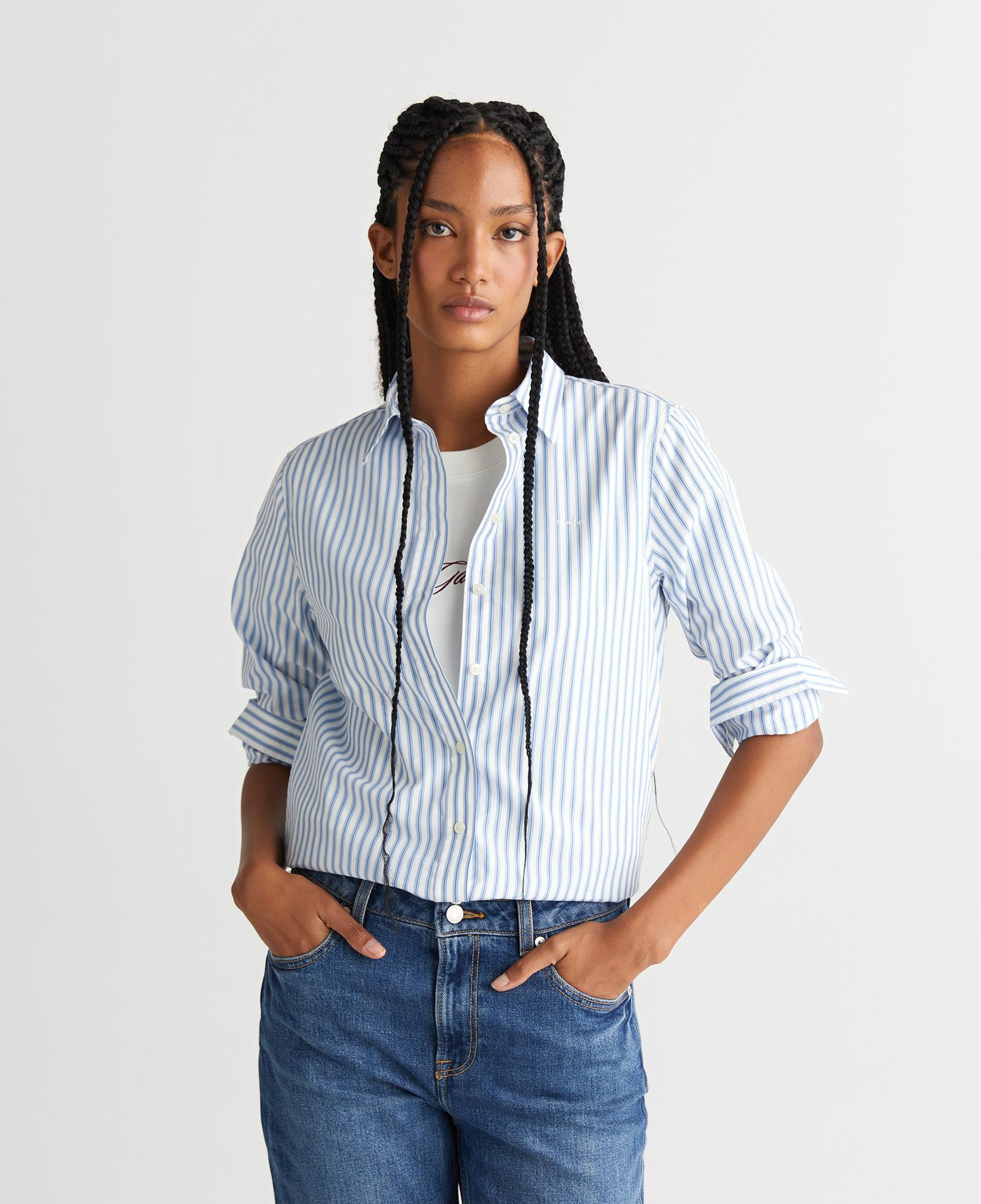 GANT Kadın Mavi Regular Fit Düğmeli Gömlek