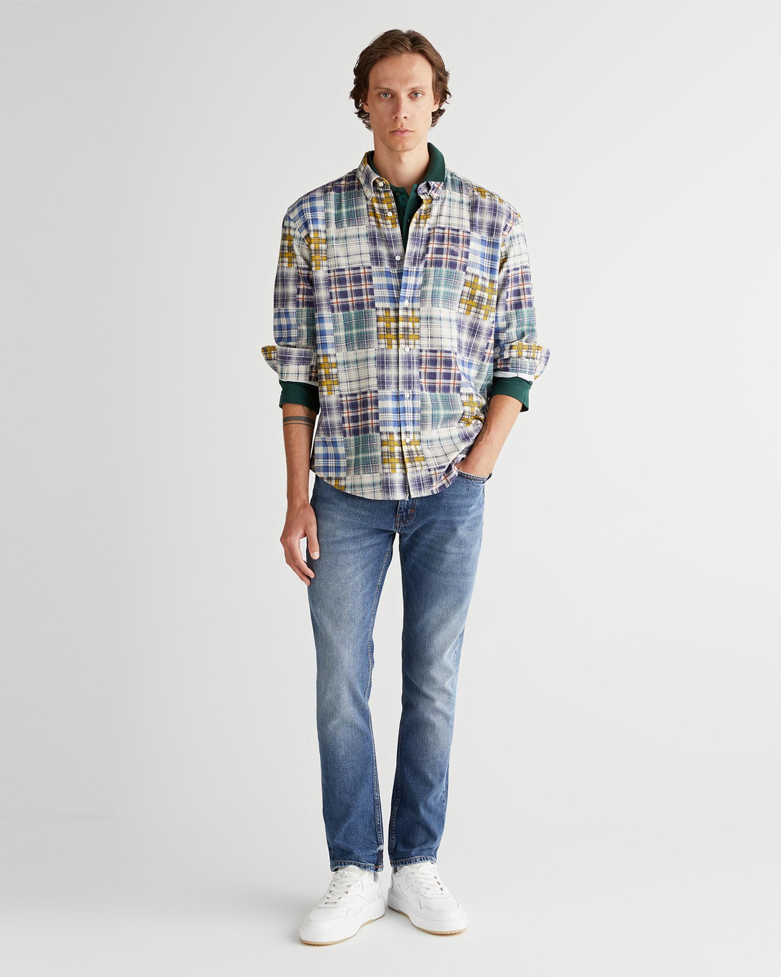 GANT Erkek Lacivert Relaxed Fit Gömlek