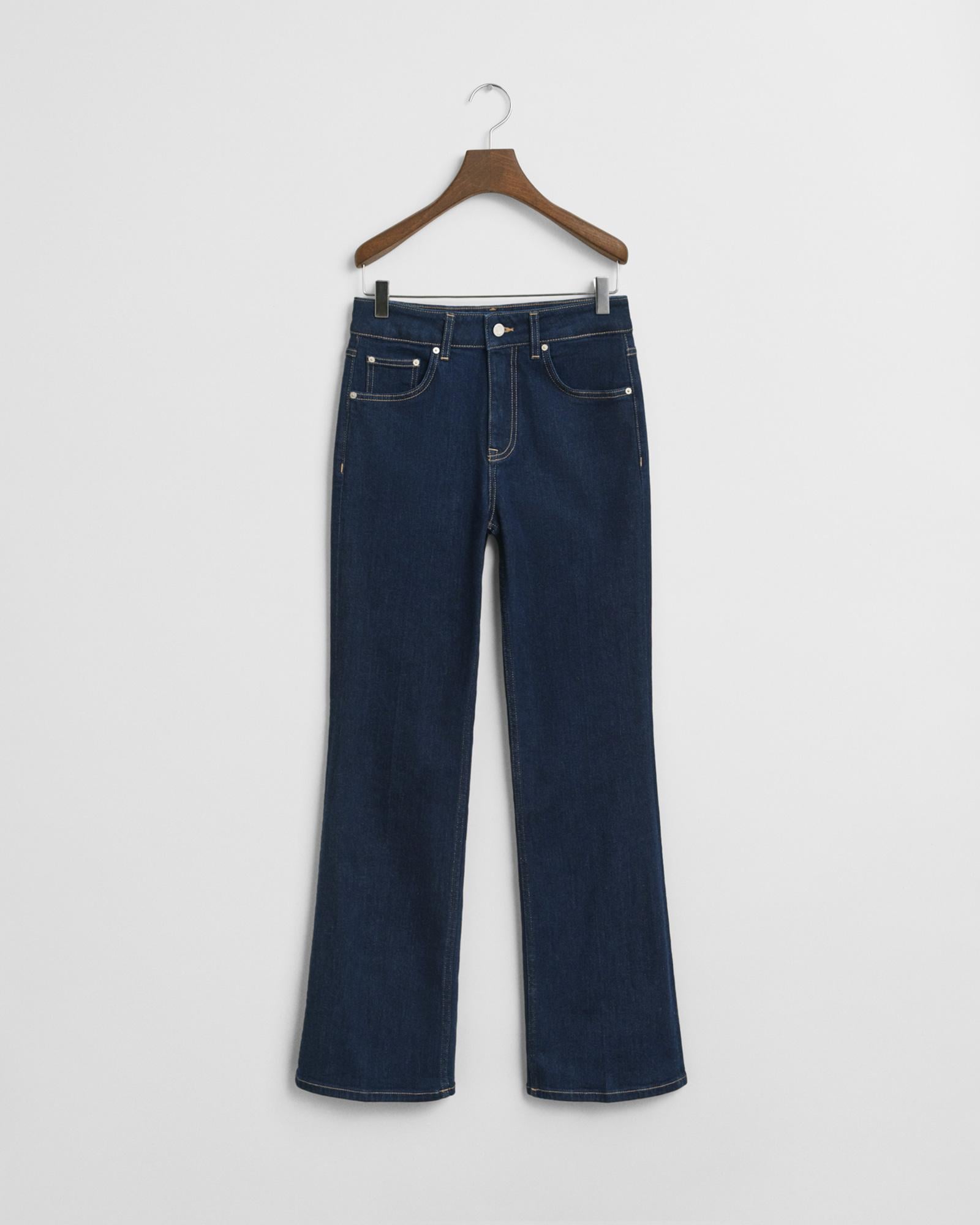 GANT Kadın Lacivert Slim Fit Flare Jean Pantolon