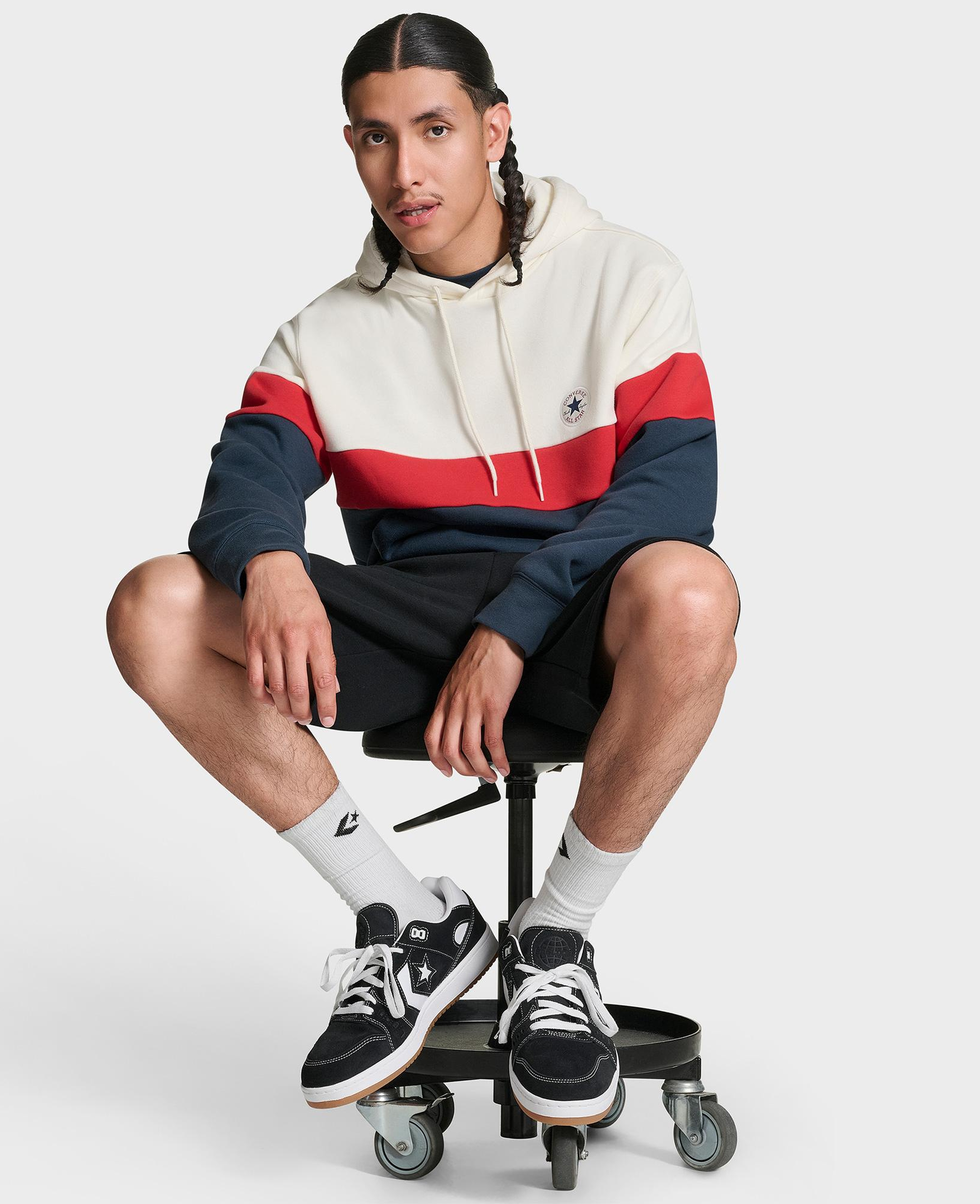Converse Color Block Pullover Erkek Lacivert Sweatshirt