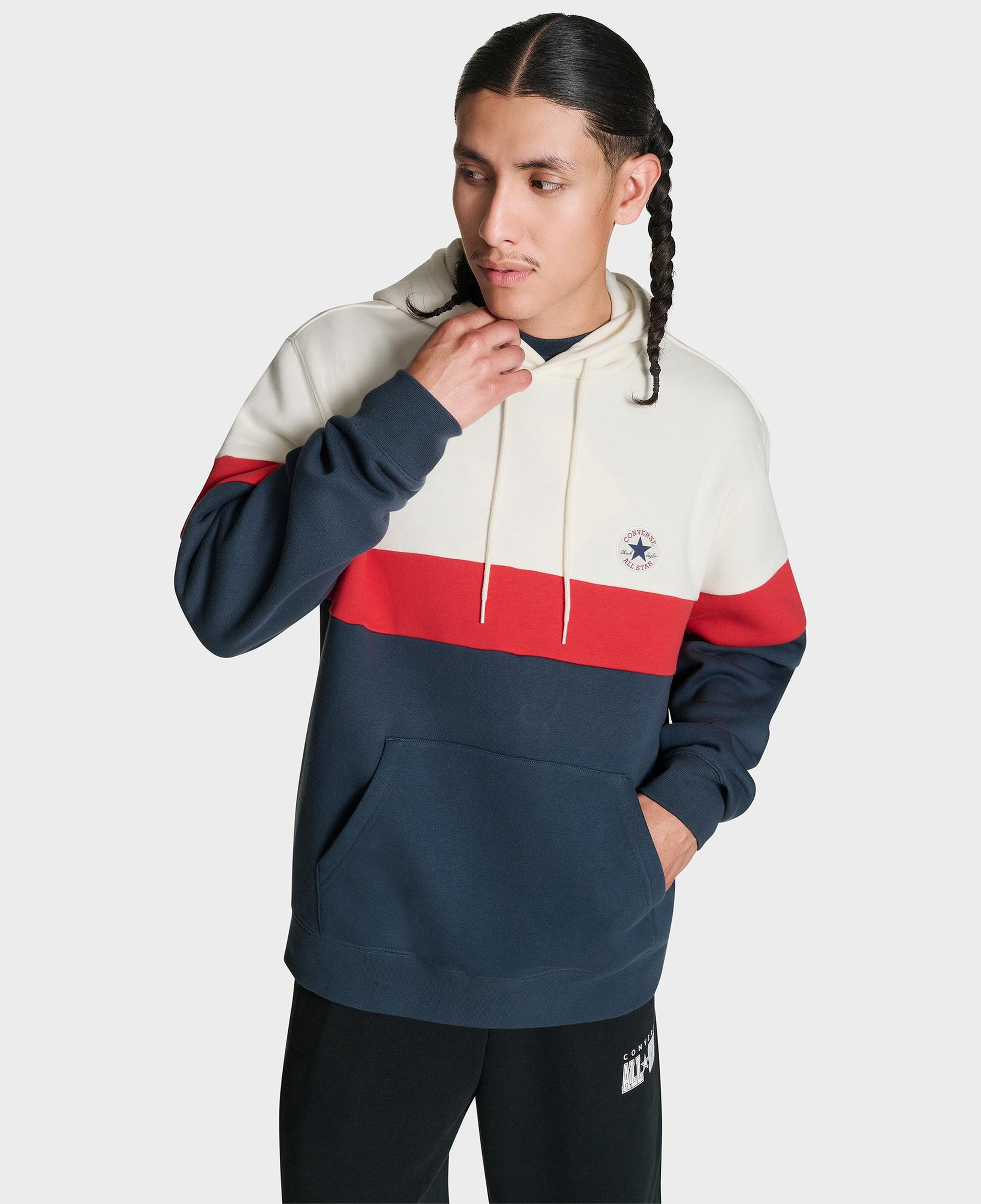 Converse Color Block Pullover Erkek Lacivert Sweatshirt