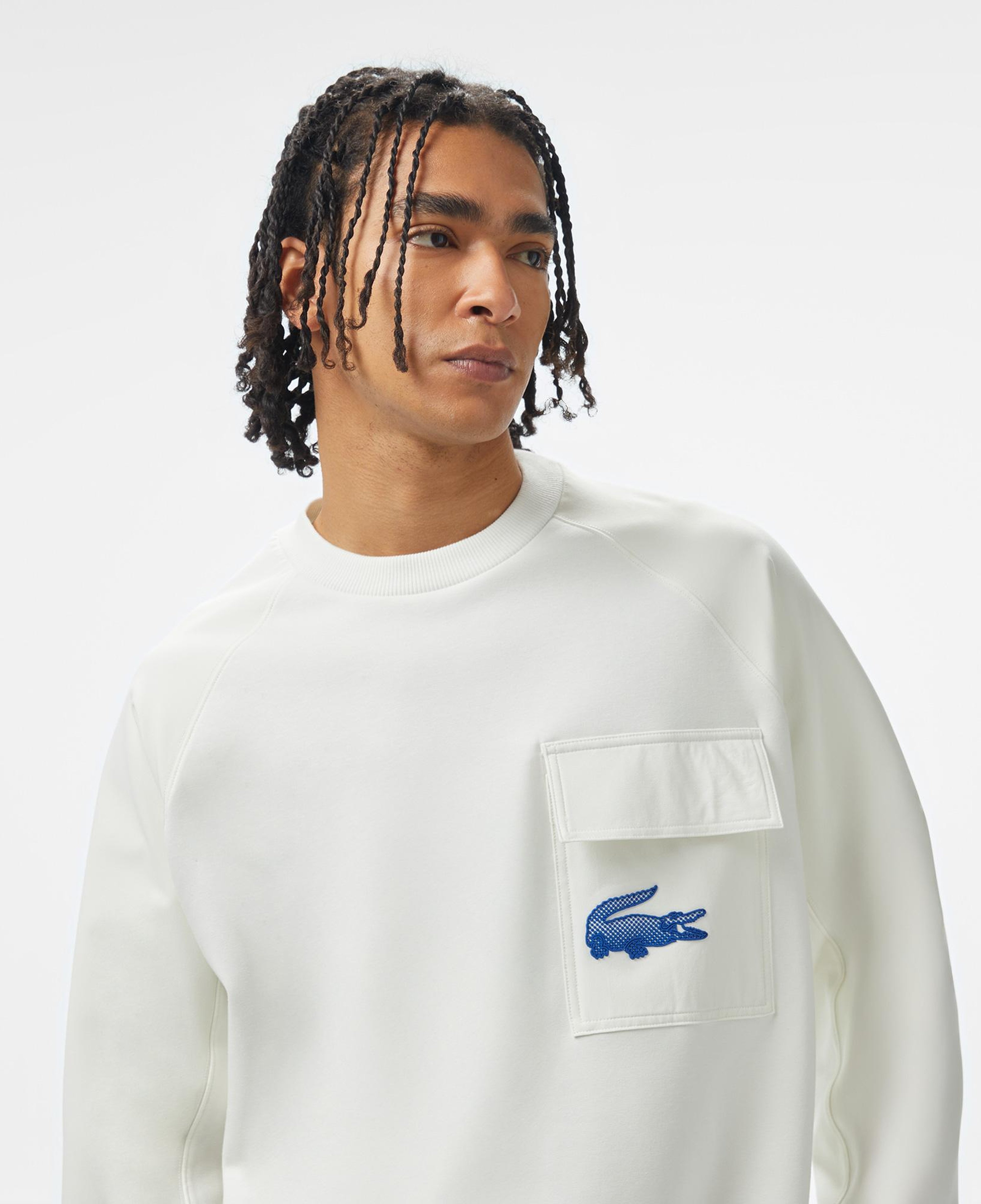 Lacoste House of SuperStep x Lacoste Erkek Beyaz Sweatshirt