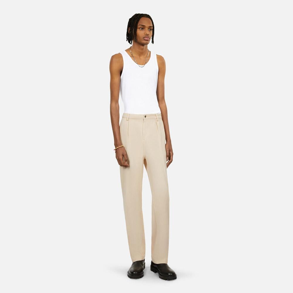 ERKEK STRAIGHT FIT BEJ Keten Karışımlı Jean