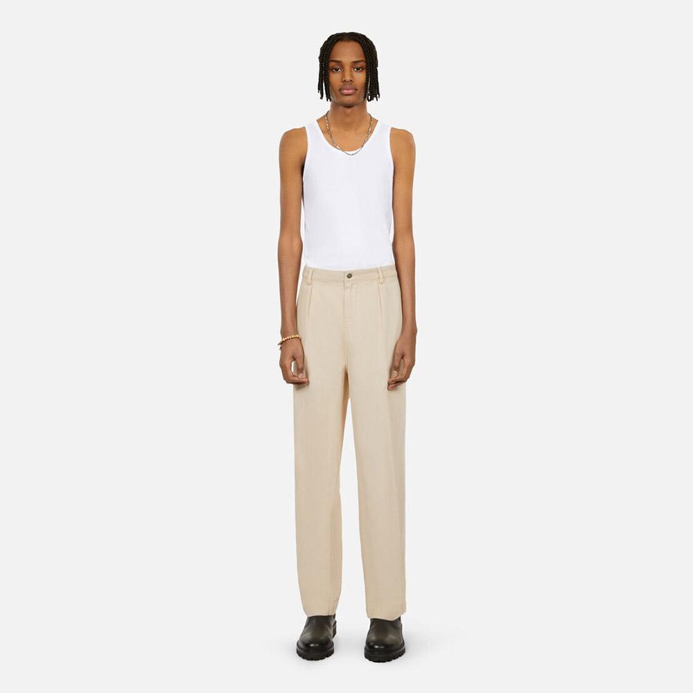 ERKEK STRAIGHT FIT BEJ Keten Karışımlı Jean