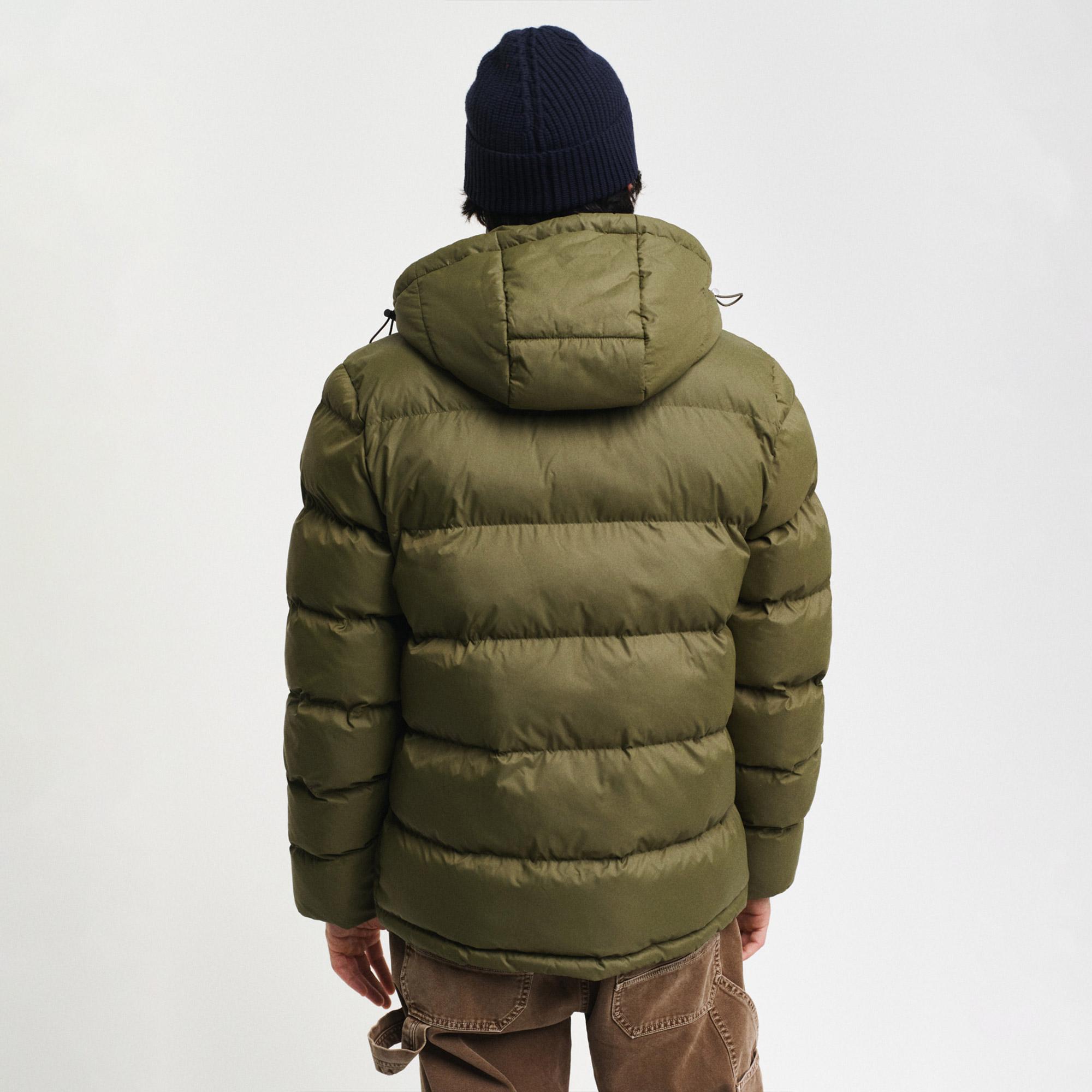 GANT Erkek Yeşil Kapüşonlu Mont