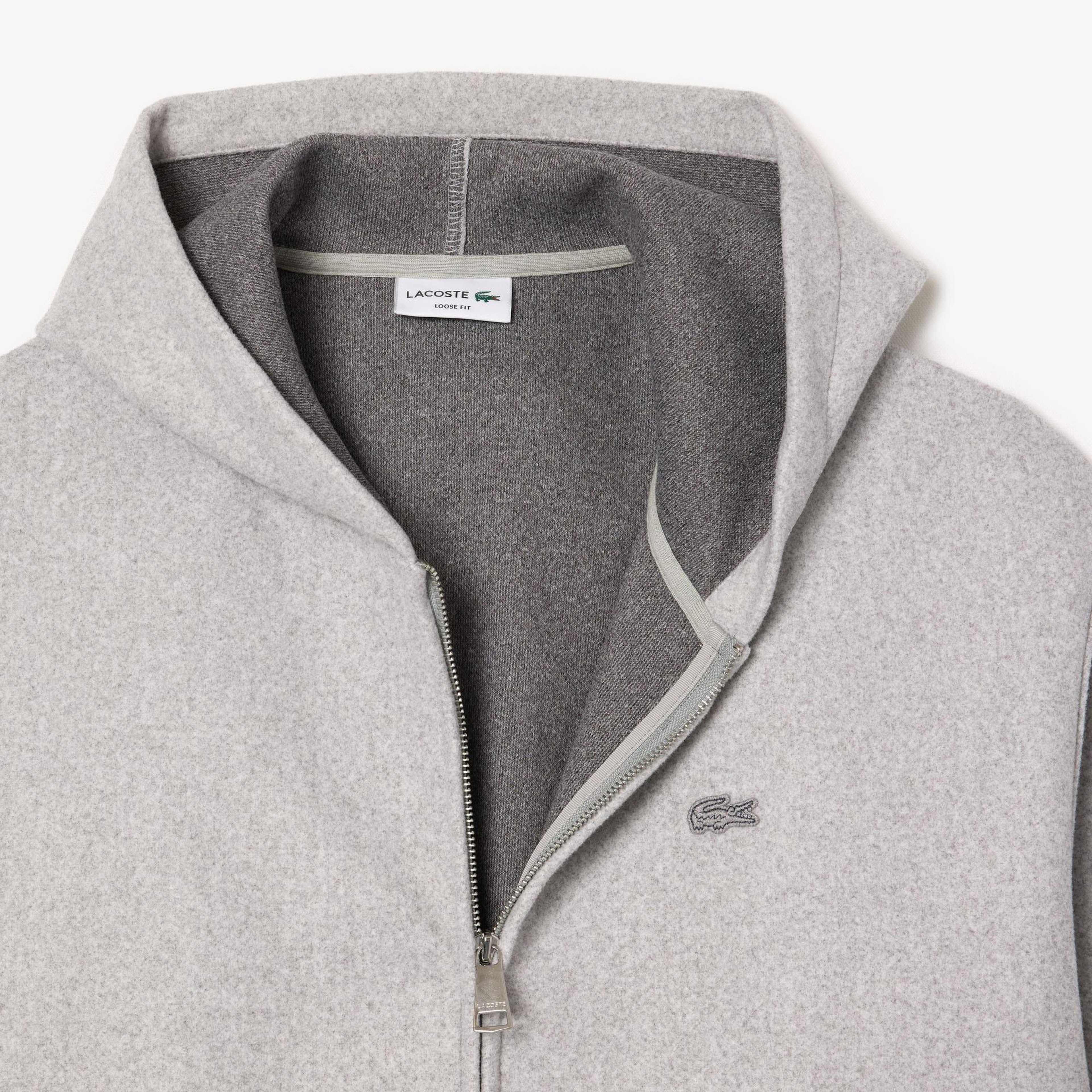 Erkek Loose Fit Kapüşonlu Gri Sweatshirt
