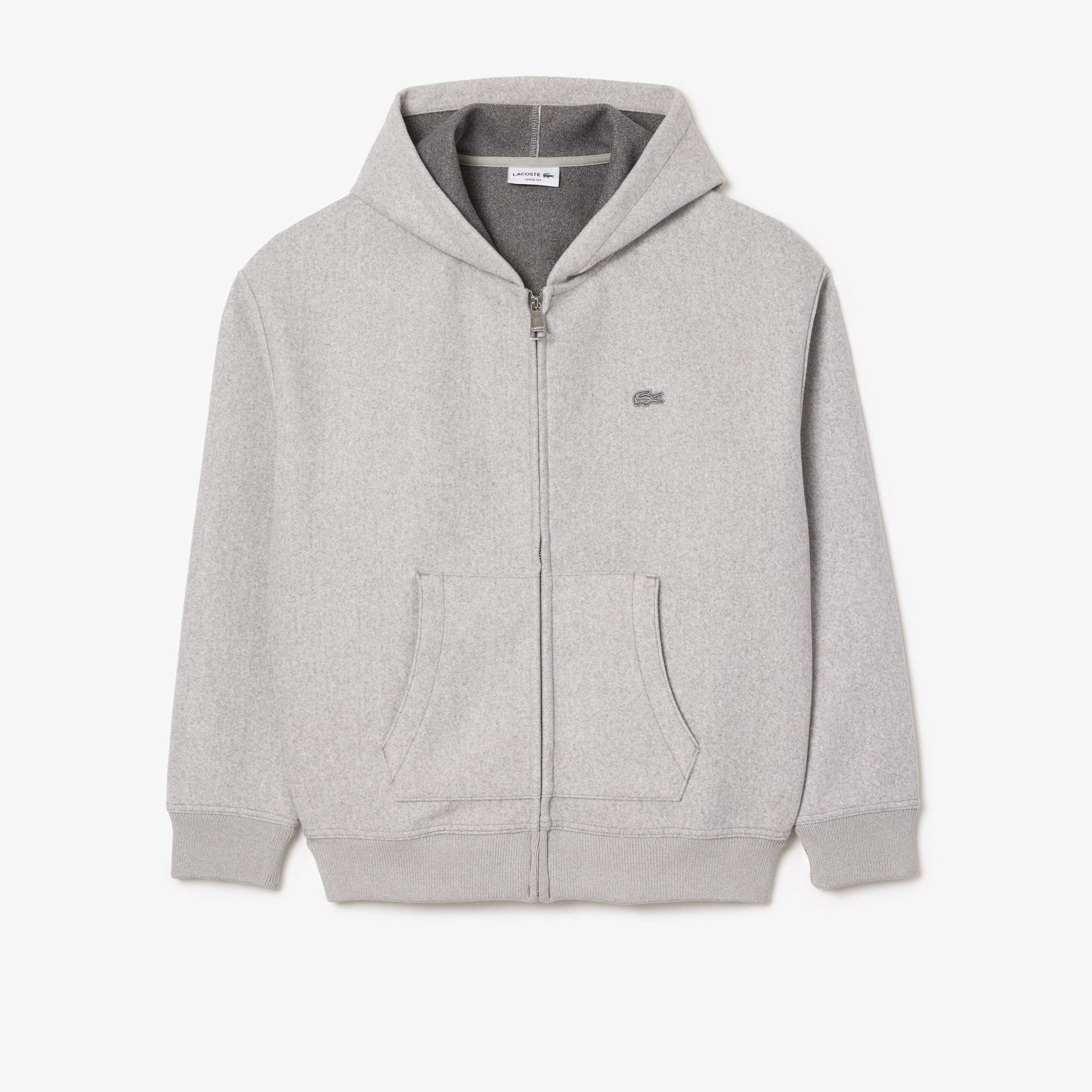 Erkek Loose Fit Kapüşonlu Gri Sweatshirt