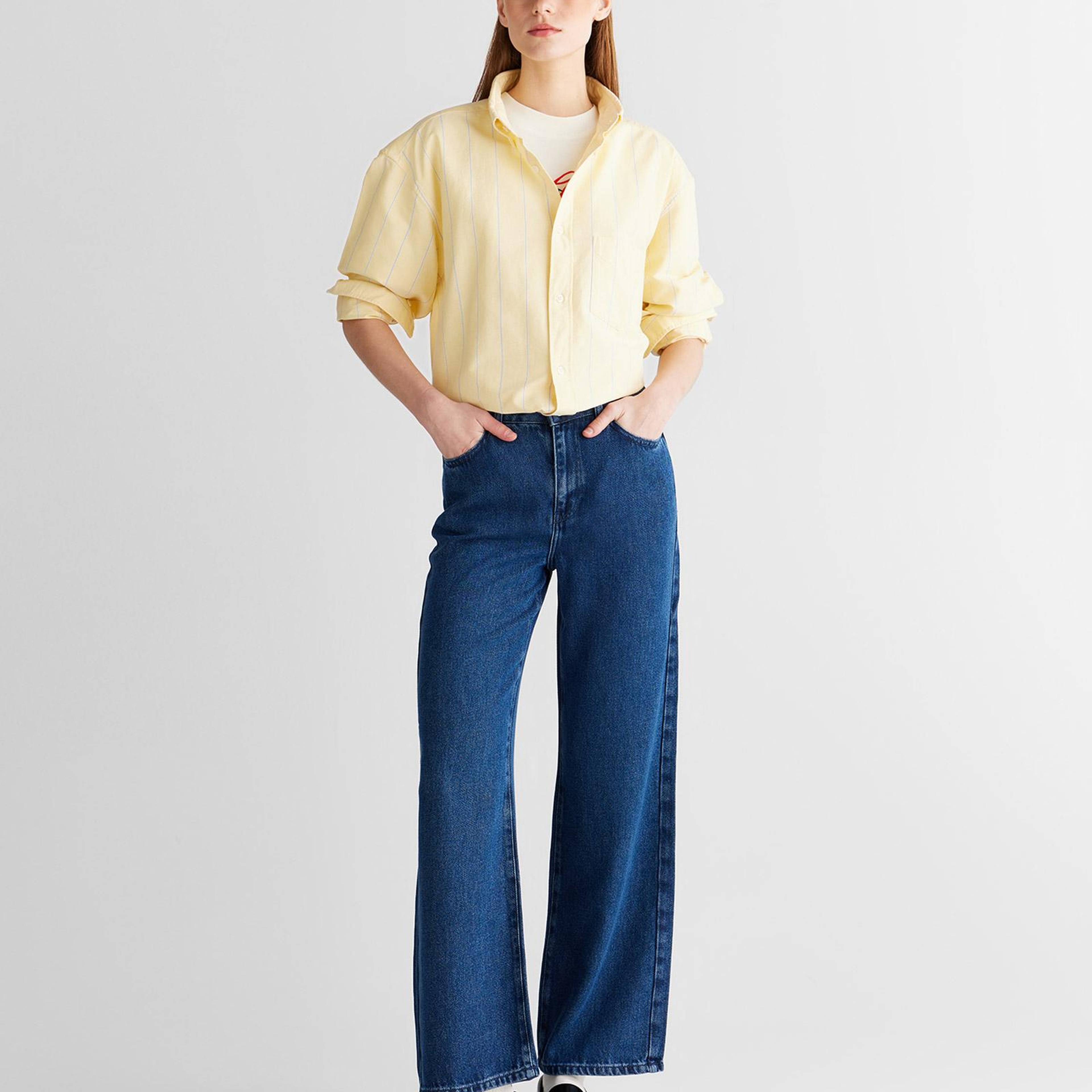 GANT Kadın Mavi Regular Fit Pantolon