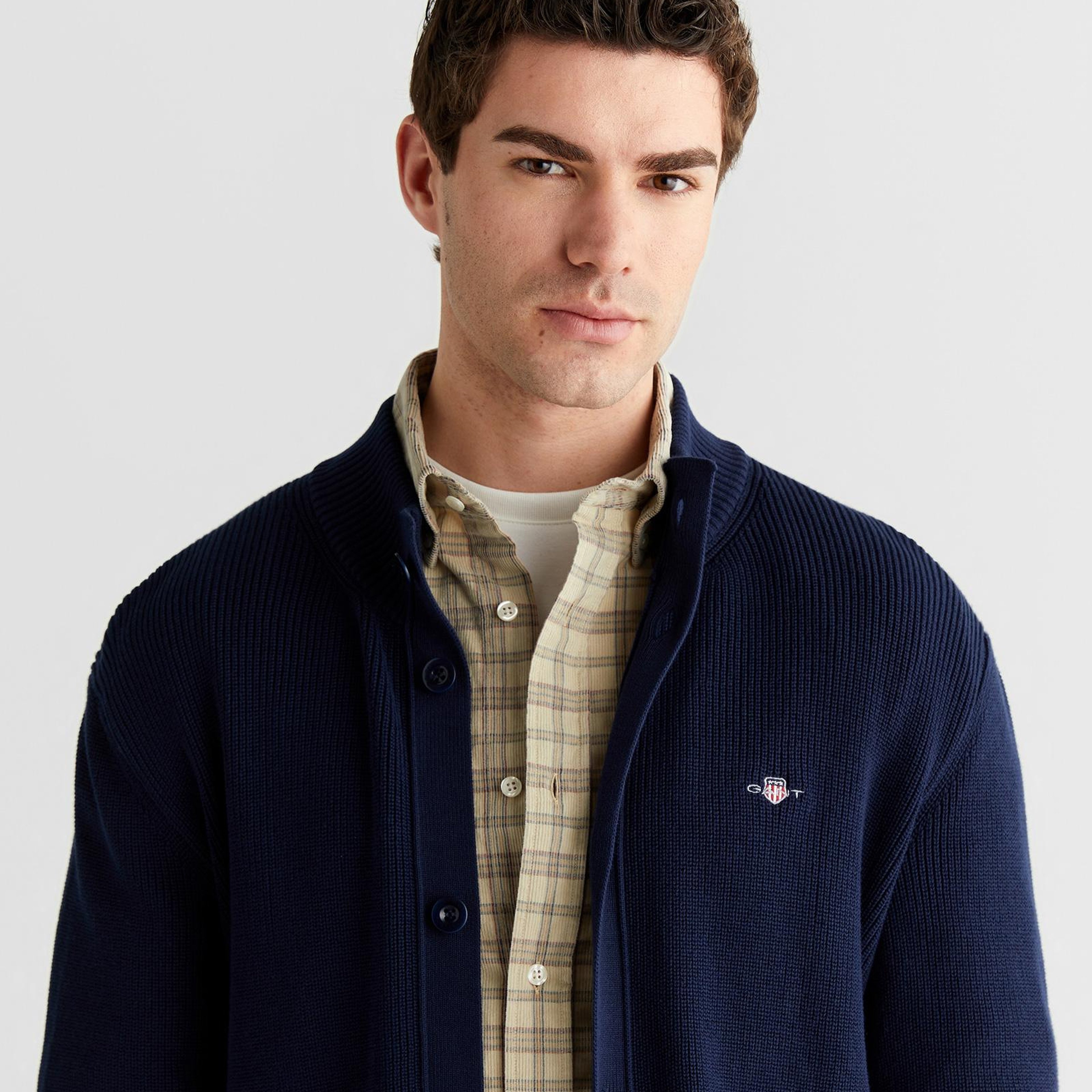 GANT Erkek Lacivert Regular Fit Düğmeli Hırka
