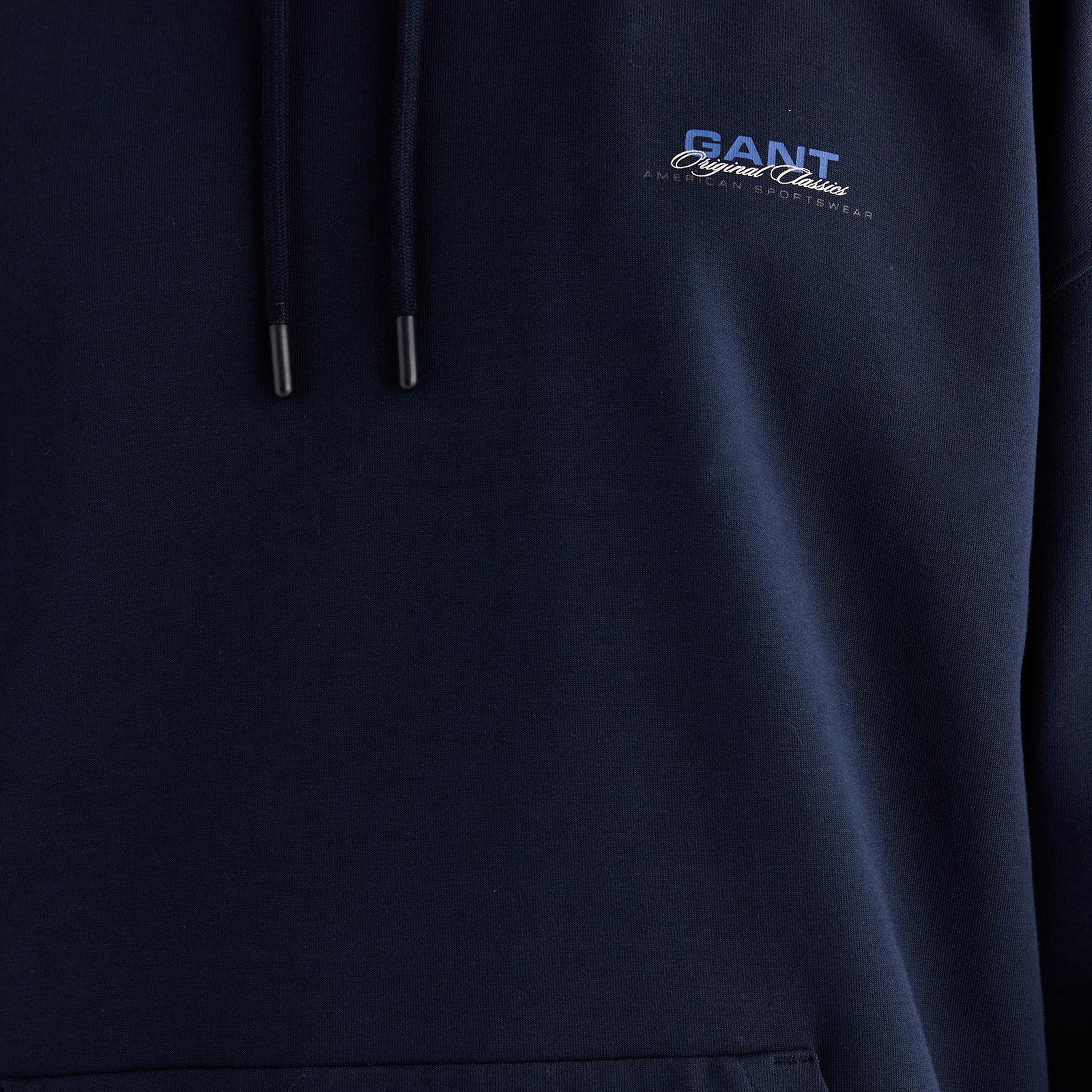 GANT Erkek Lacivert Regular Fit Kapüşonlu Sweatshirt