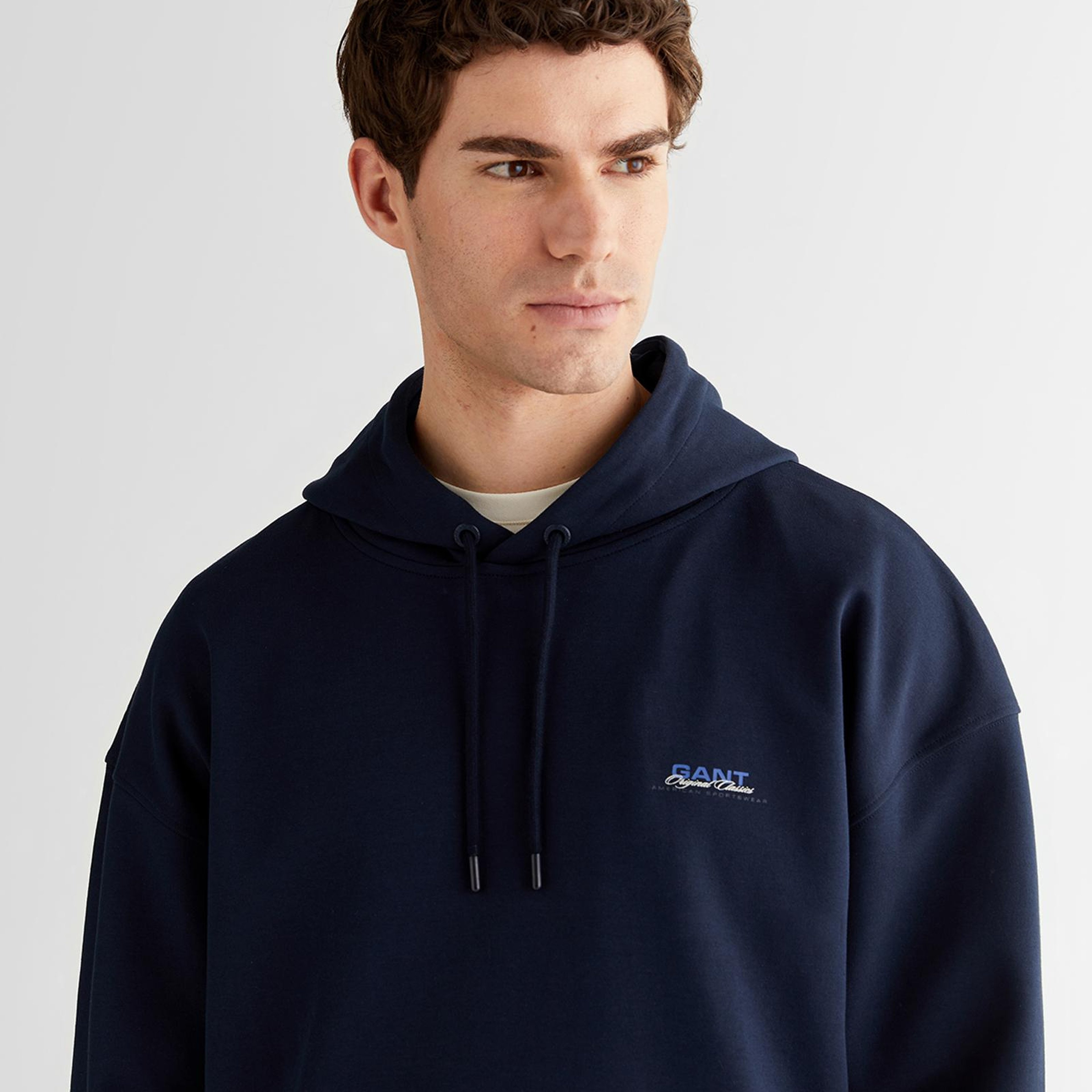 GANT Erkek Lacivert Regular Fit Kapüşonlu Sweatshirt