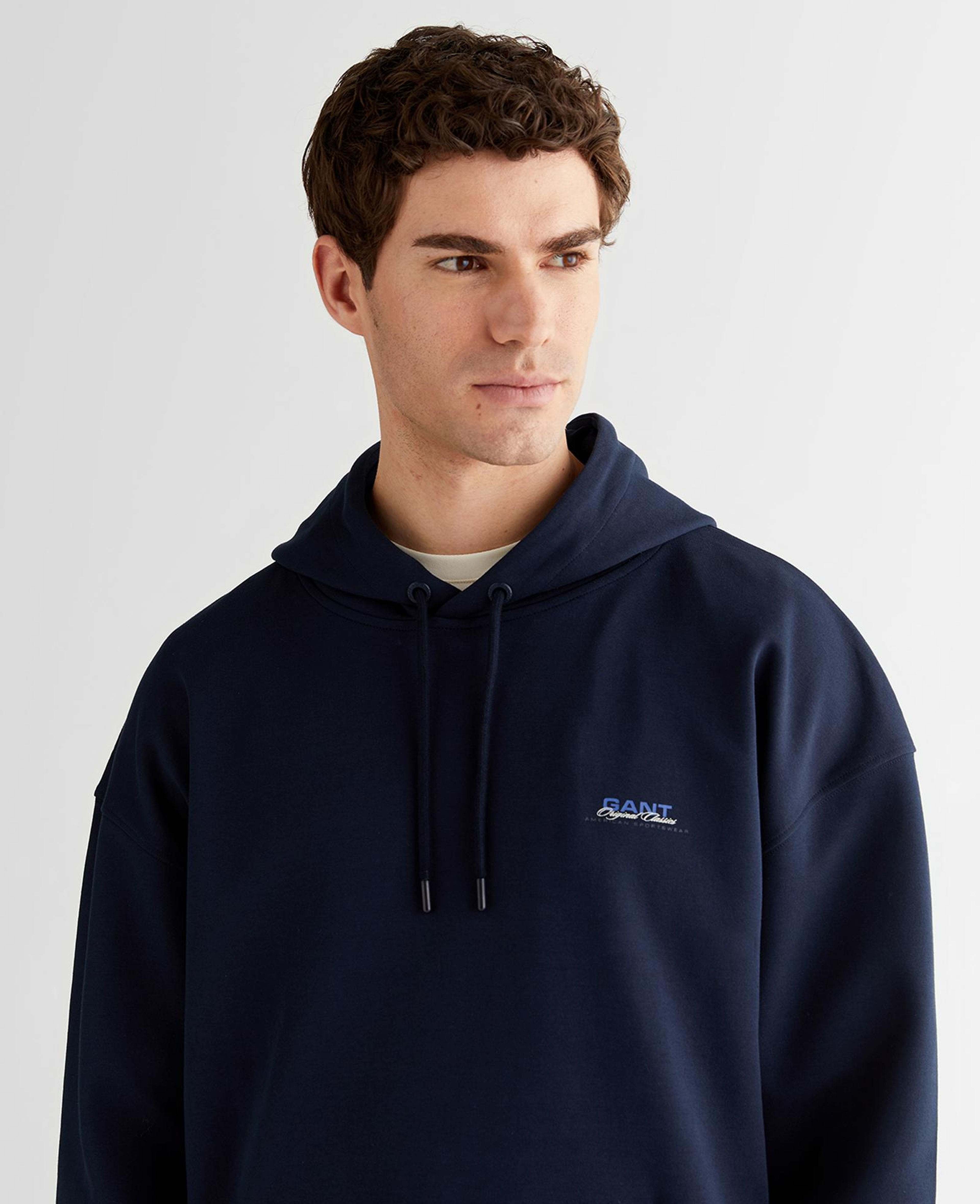 GANT Erkek Lacivert Regular Fit Kapüşonlu Sweatshirt