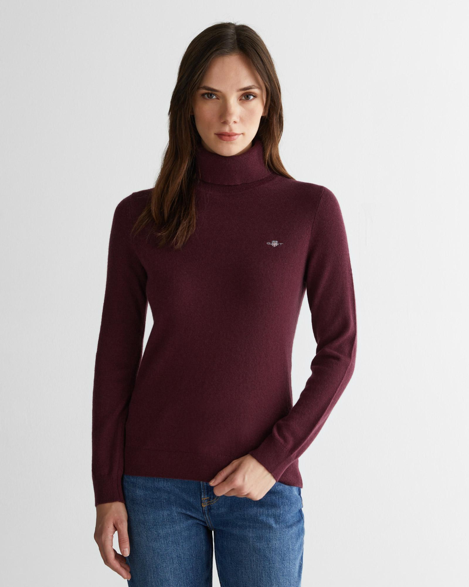 GANT Kadın Bordo Regular Fit Triko