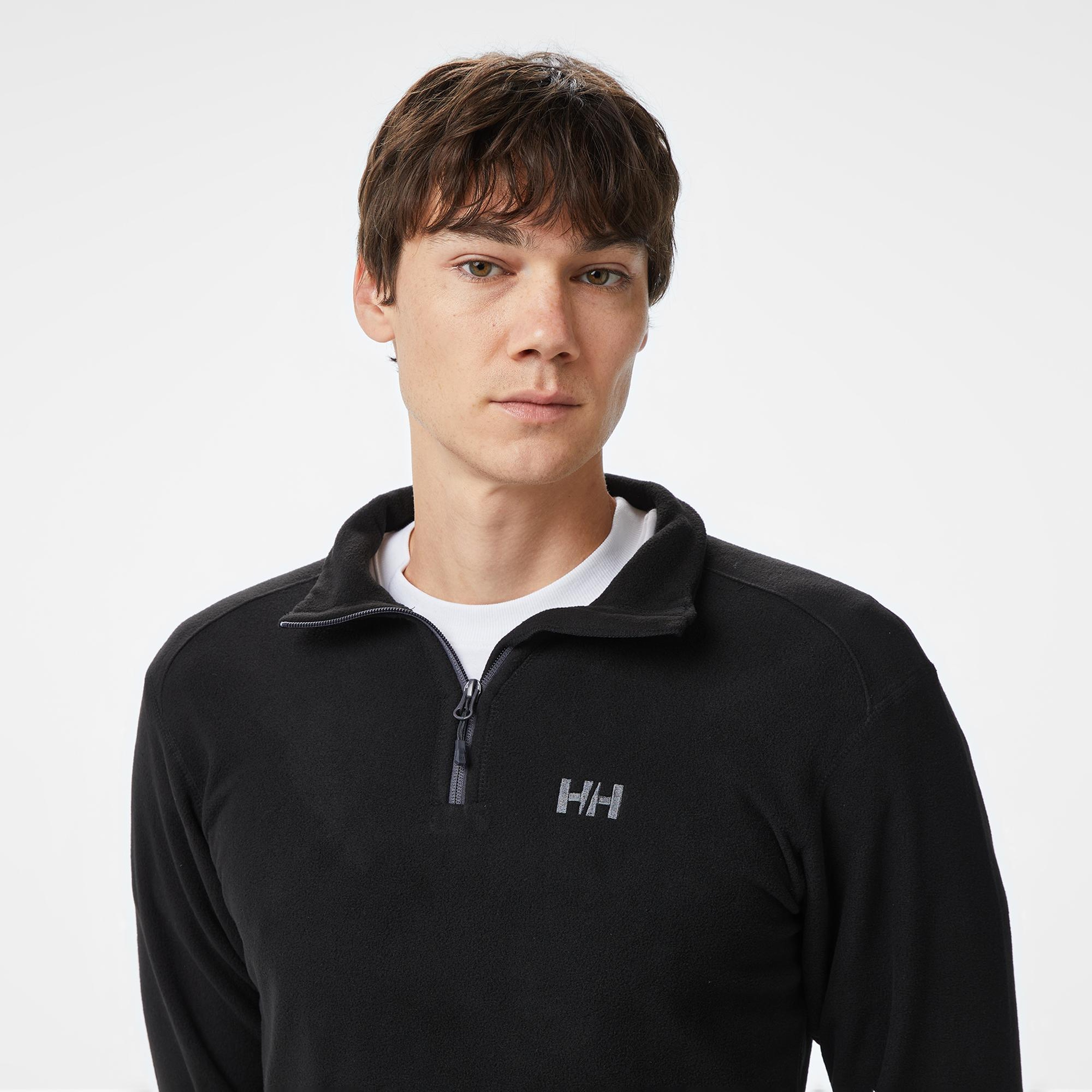 Helly Hansen Mount Erkek Siyah Yarım Fermuarlı Polar