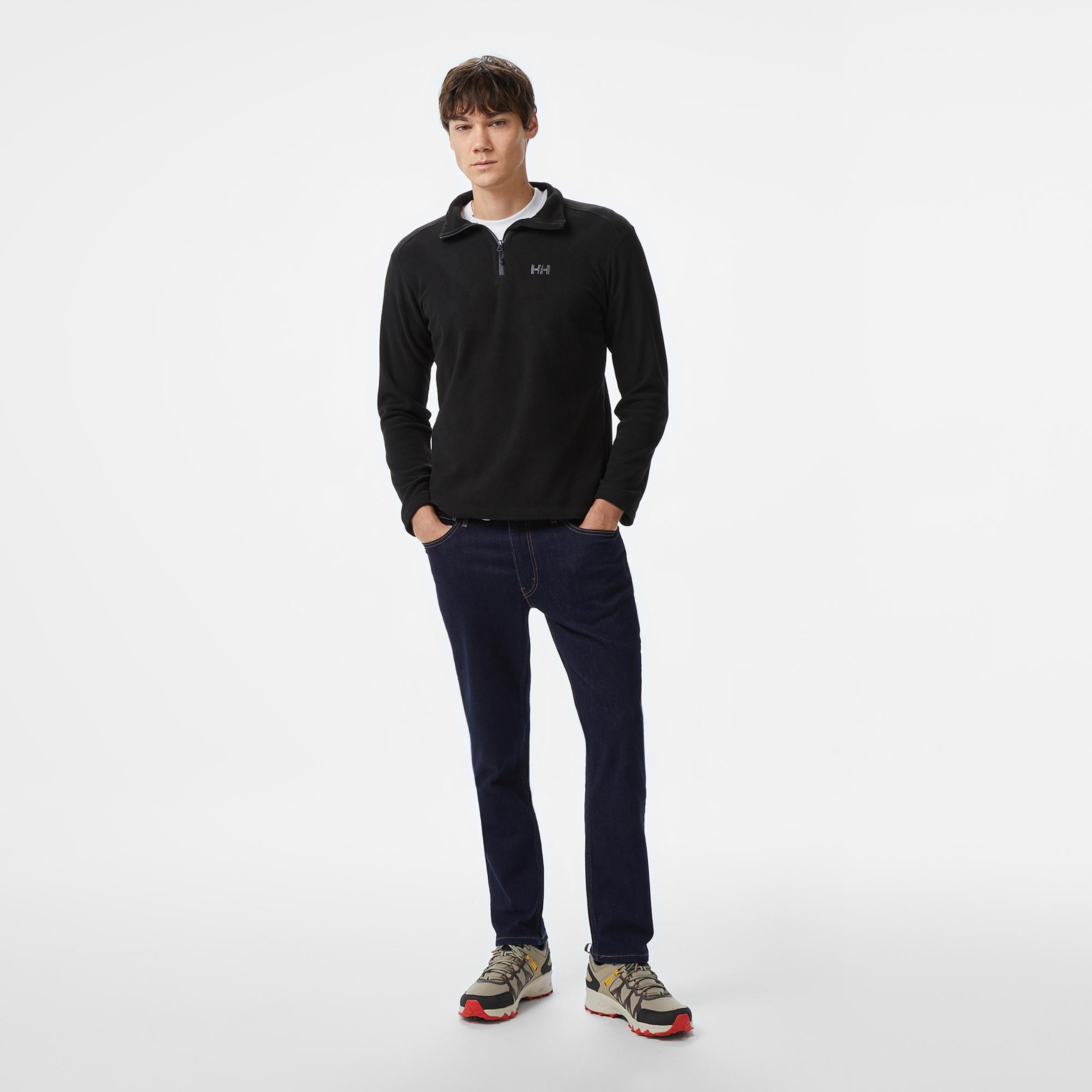 Helly Hansen Mount Erkek Siyah Yarım Fermuarlı Polar