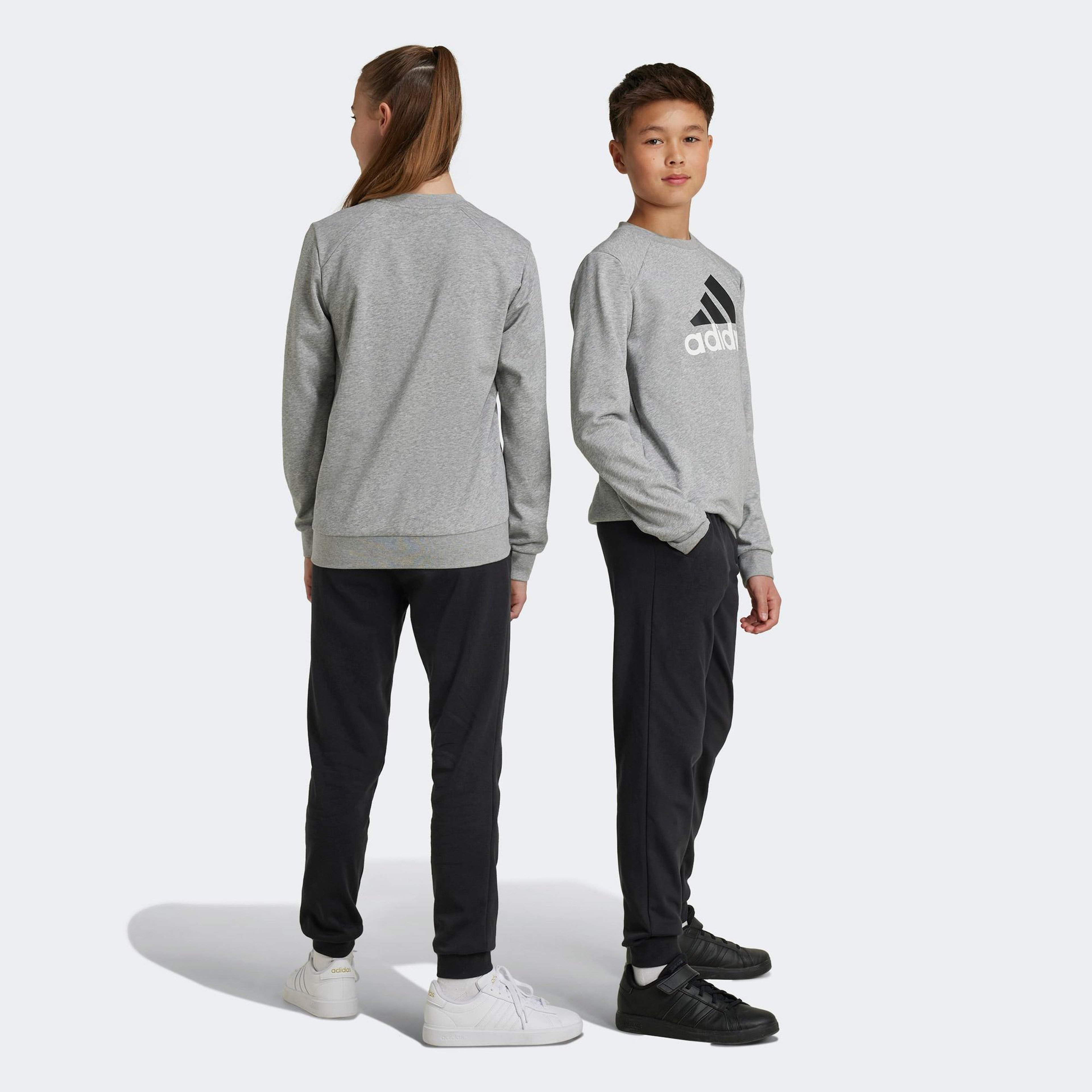 adidas Essentials Big Logo French Terry Çocuk Gri Eşofman Takımı