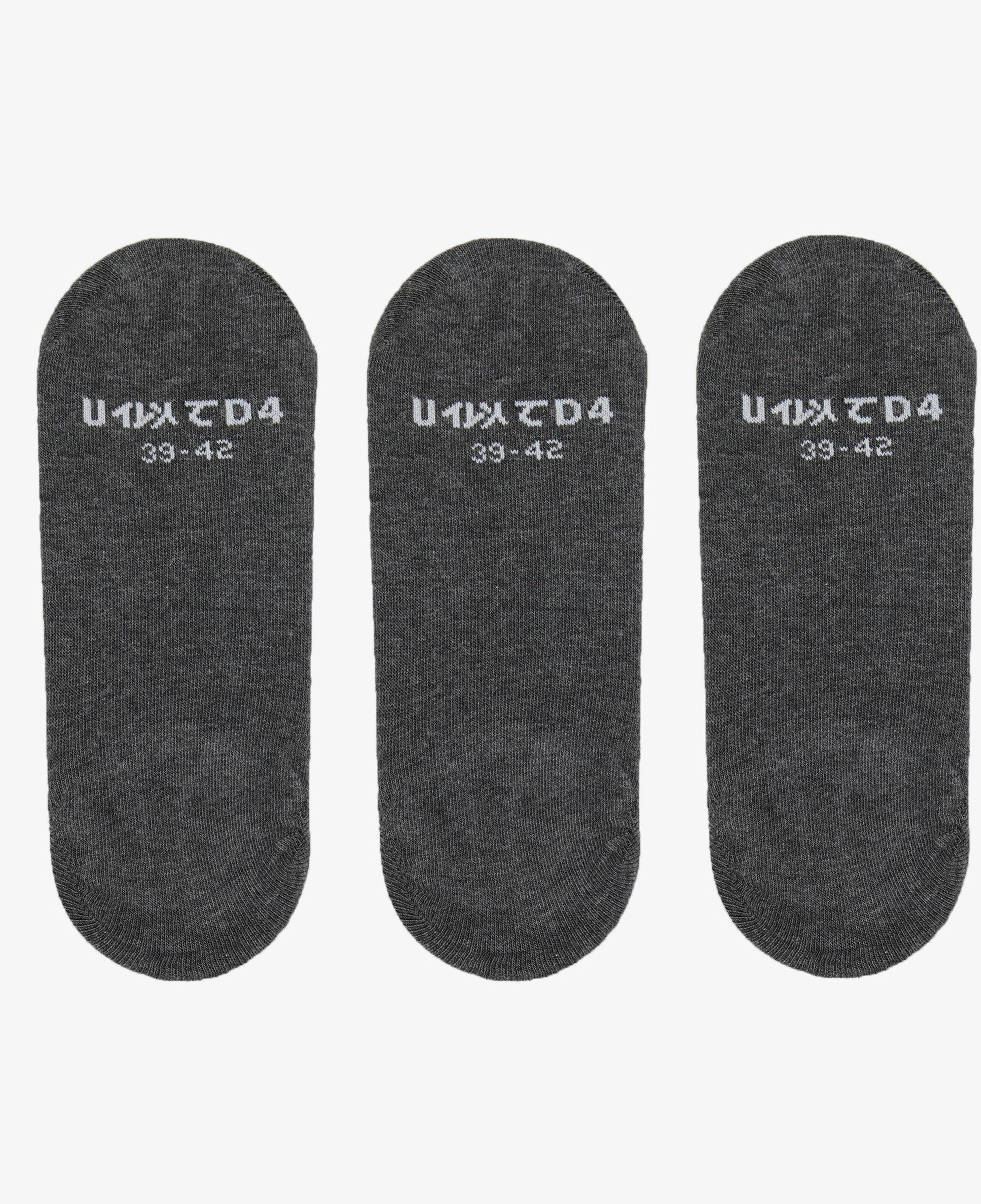 UNITED4 Unisex Antrasit 3'lü Babet Çorap