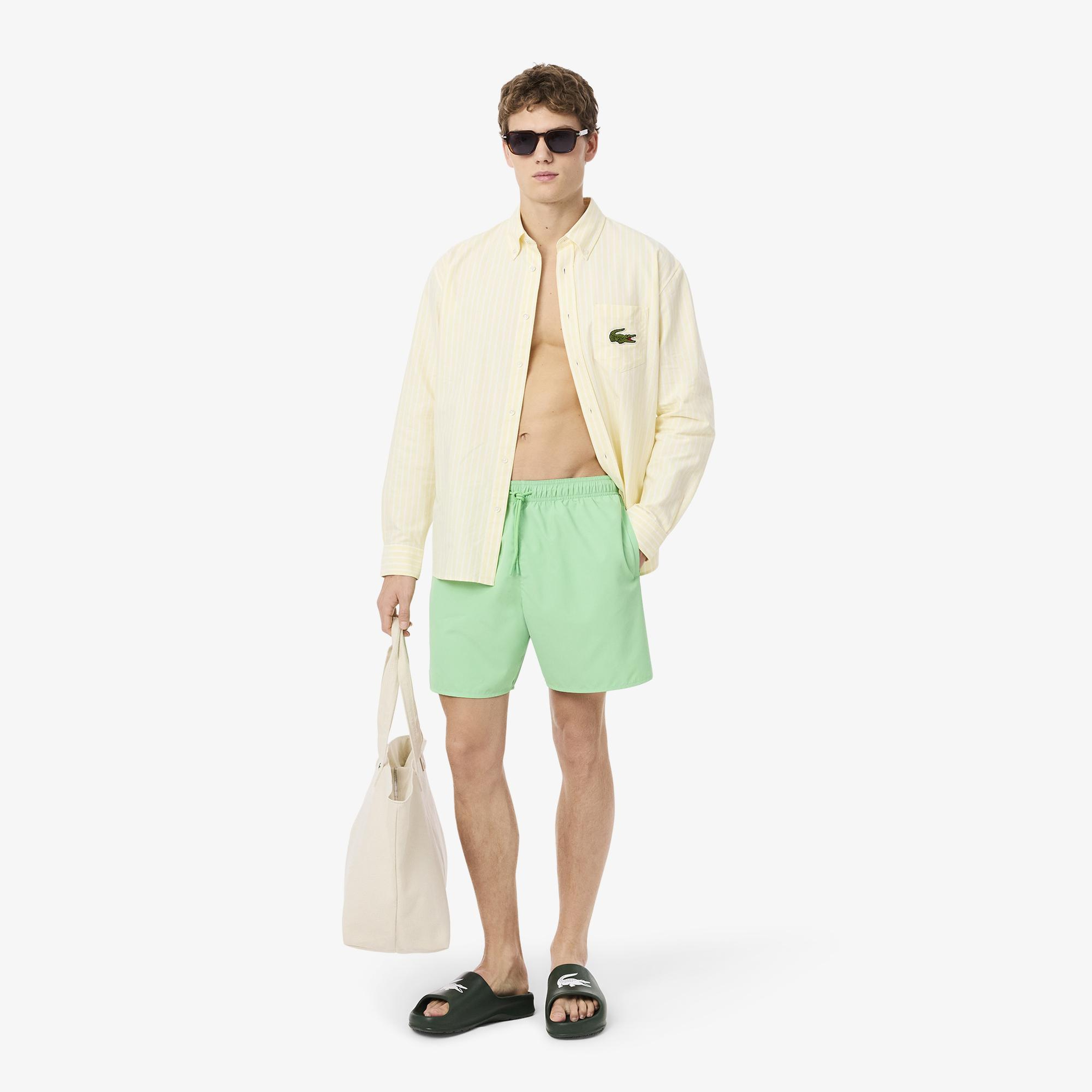 Lacoste Mid Length Monocrome Erkek Yeşil Deniz Şortu