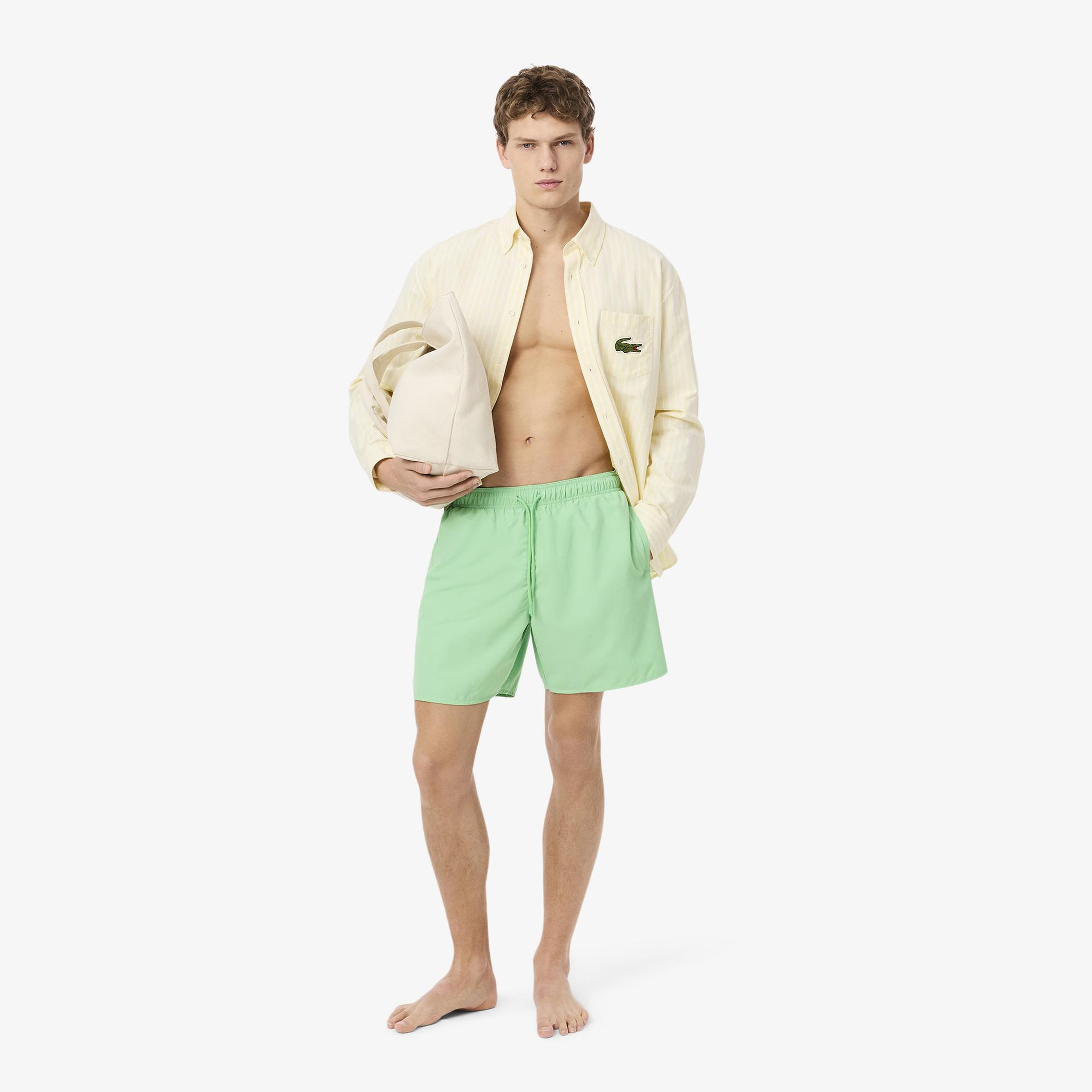 Lacoste Mid Length Monocrome Erkek Yeşil Deniz Şortu