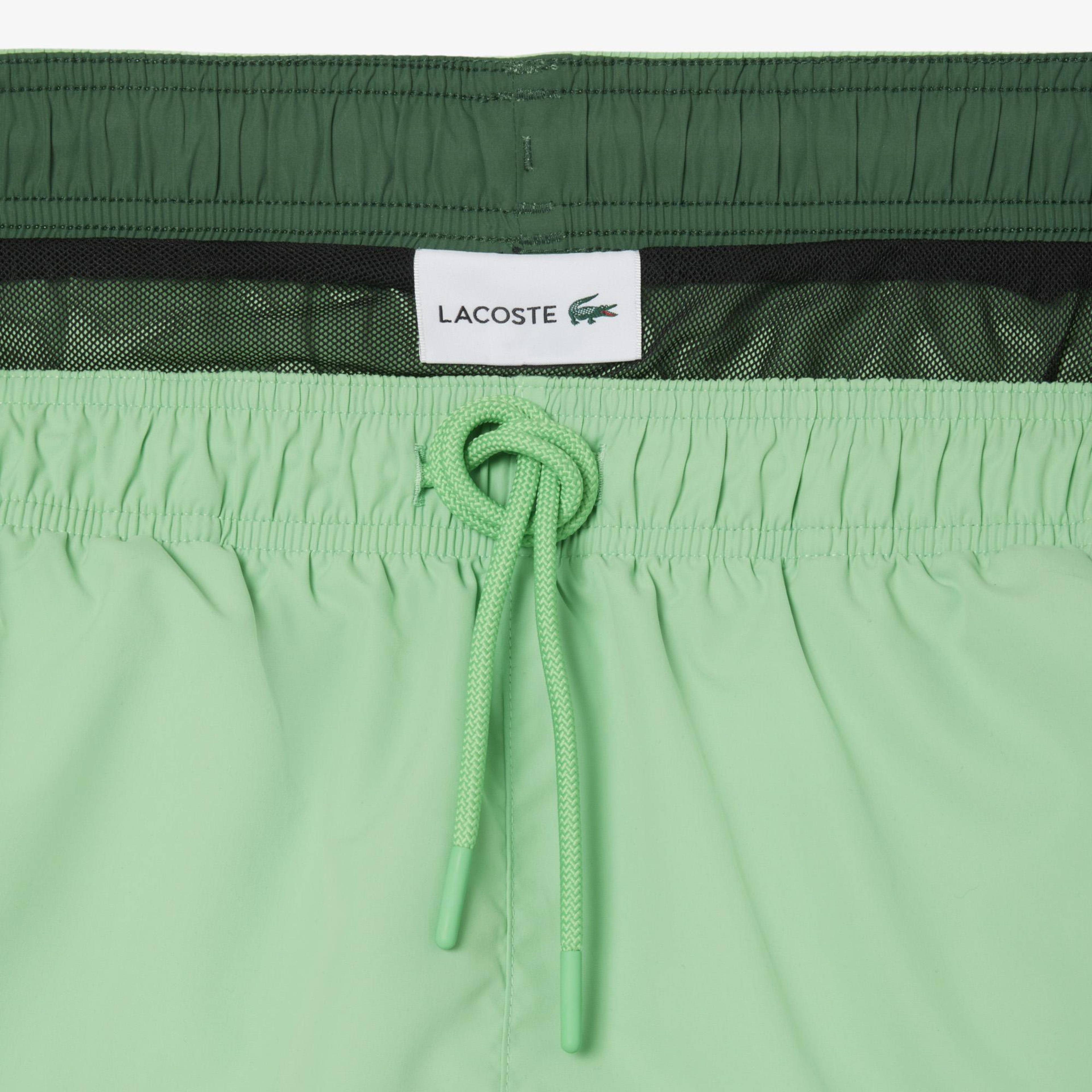 Lacoste Mid Length Monocrome Erkek Yeşil Deniz Şortu