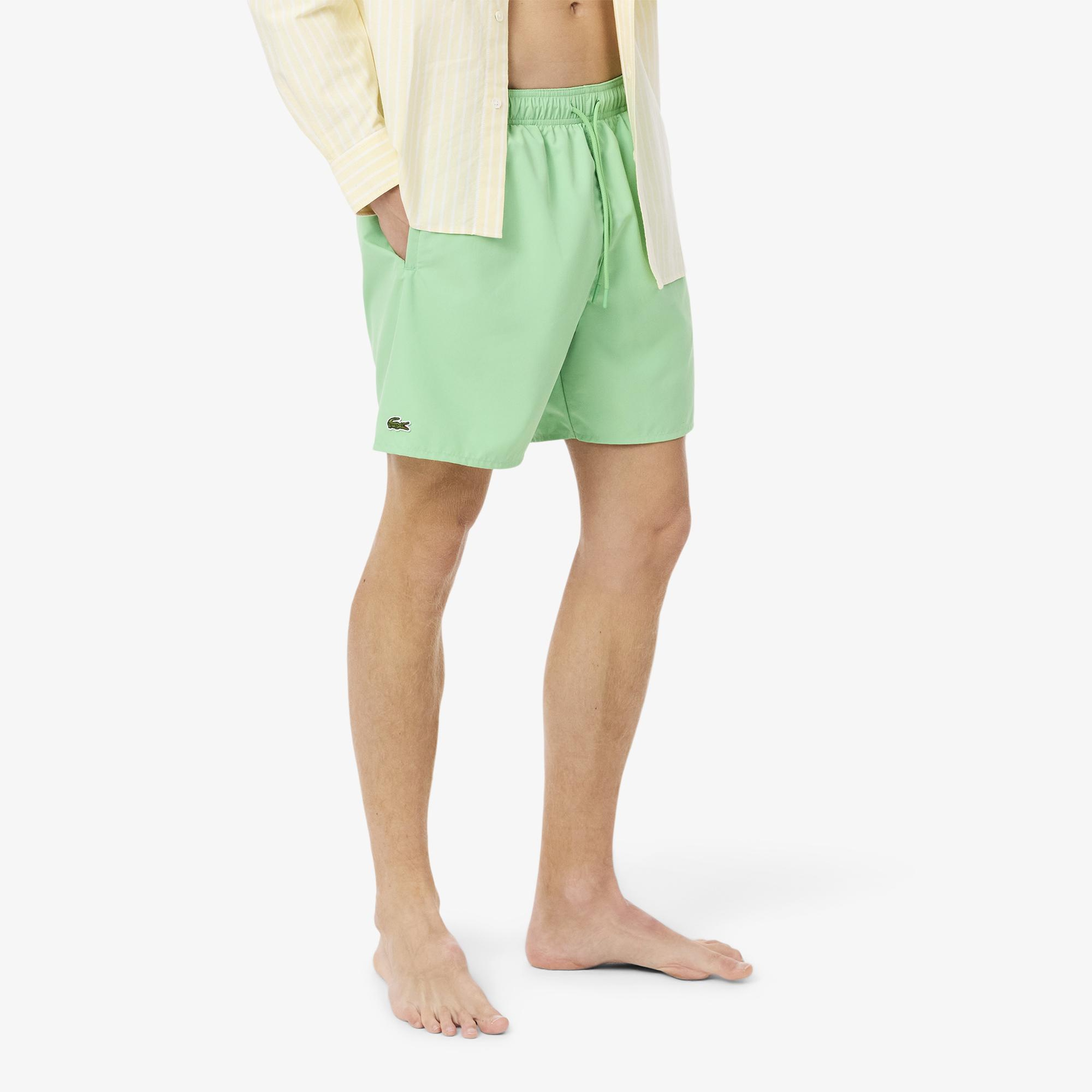 Lacoste Mid Length Monocrome Erkek Yeşil Deniz Şortu