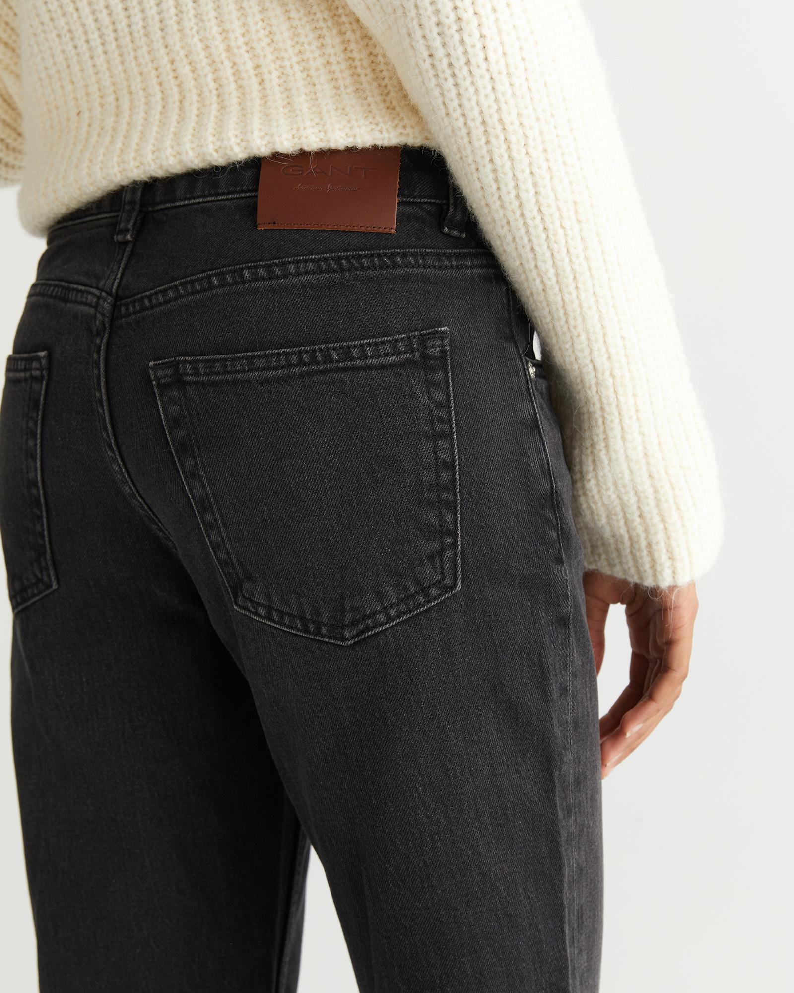 GANT Kadın Siyah Straight Fit Jean Pantolon