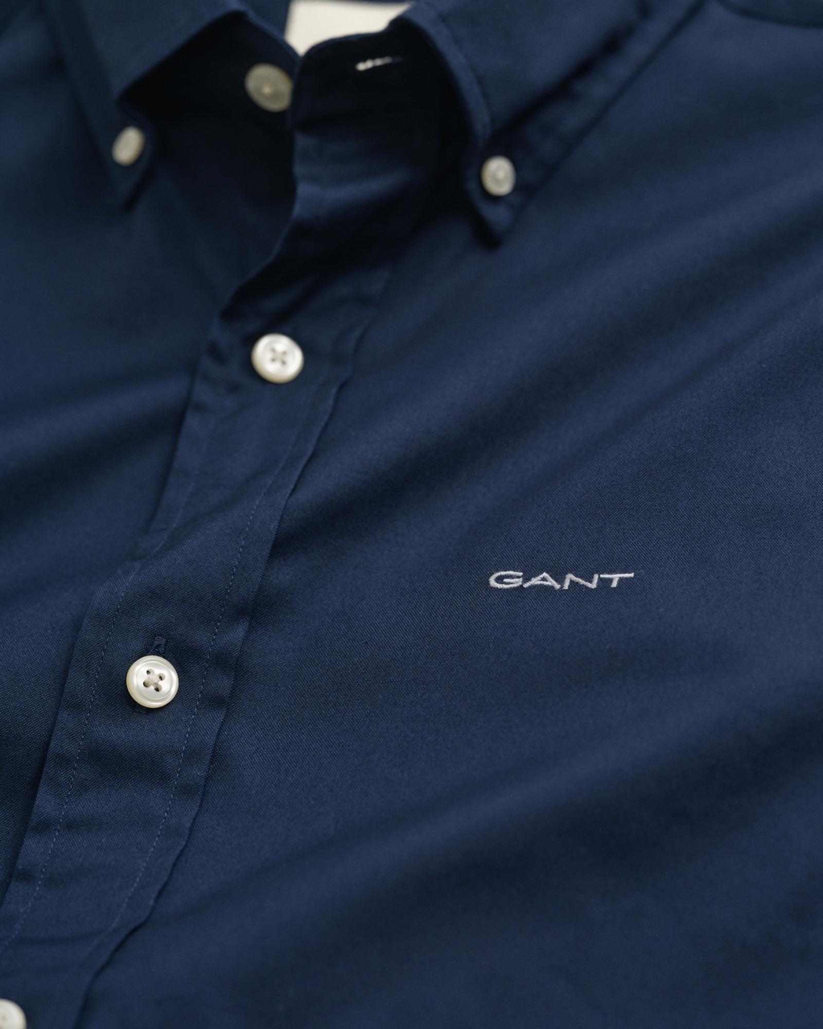 GANT Erkek Siyah Slim Fit Düğmeli Yaka Oxford Gömlek