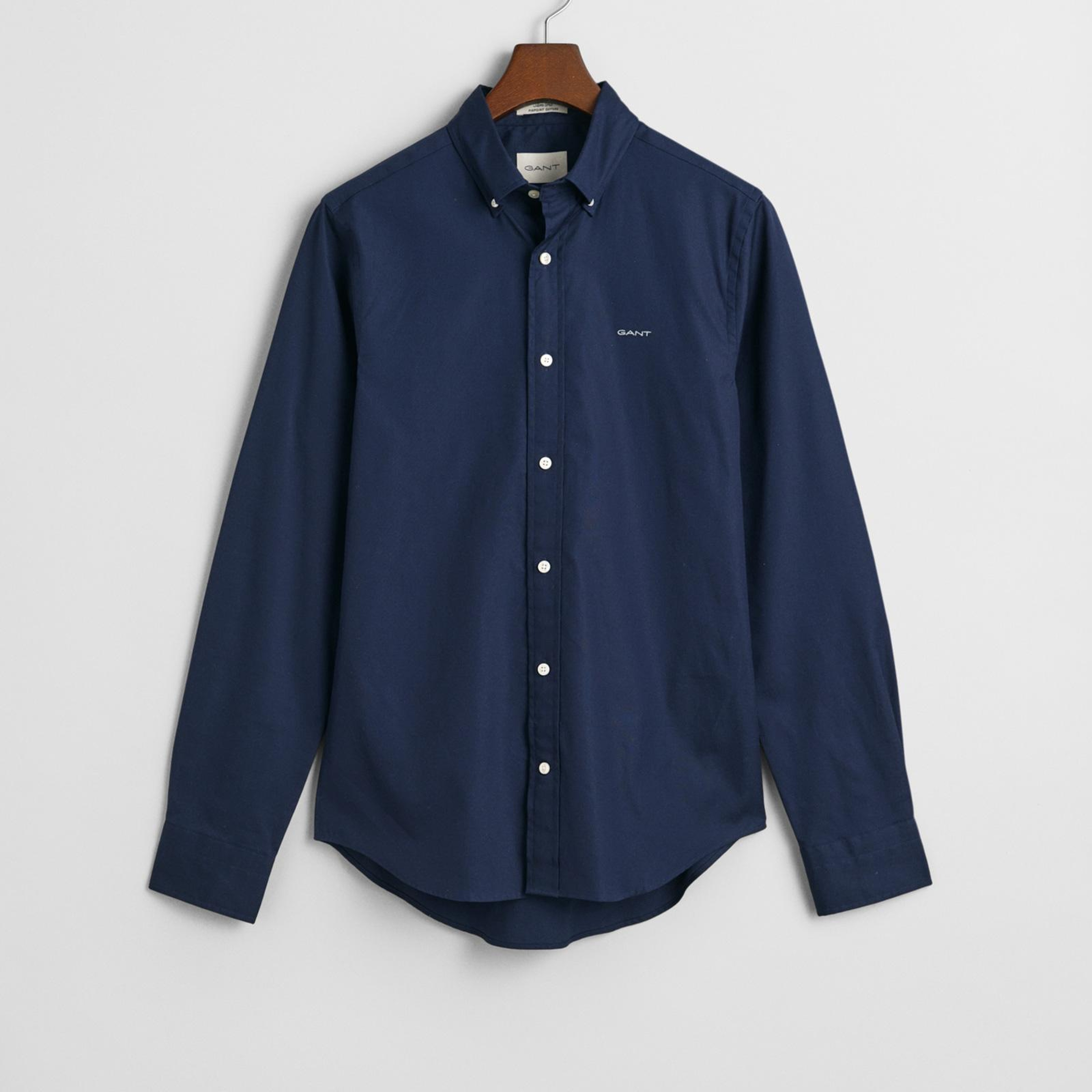 GANT Erkek Siyah Slim Fit Düğmeli Yaka Oxford Gömlek