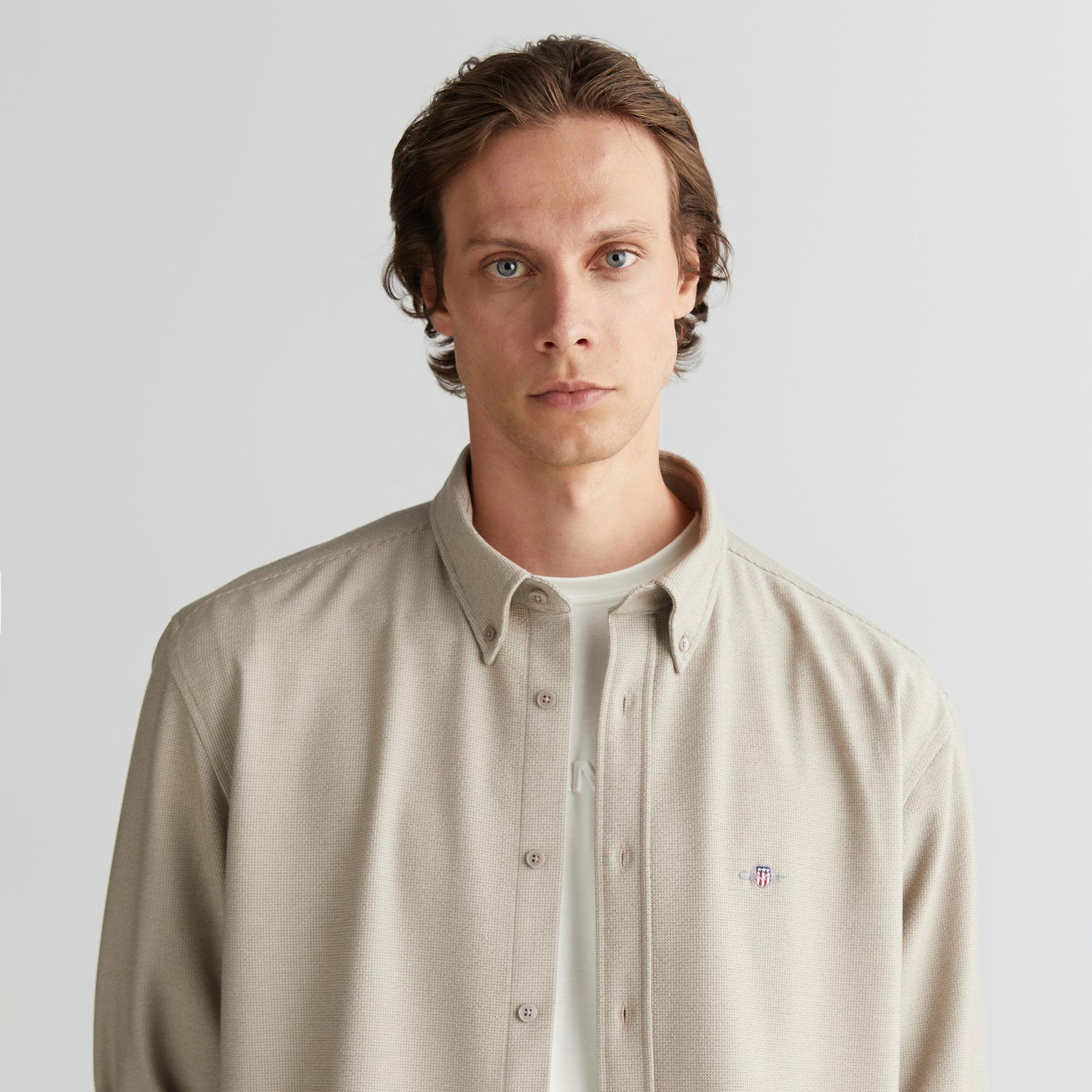 GANT Erkek Bej Relaxed Fit Gömlek