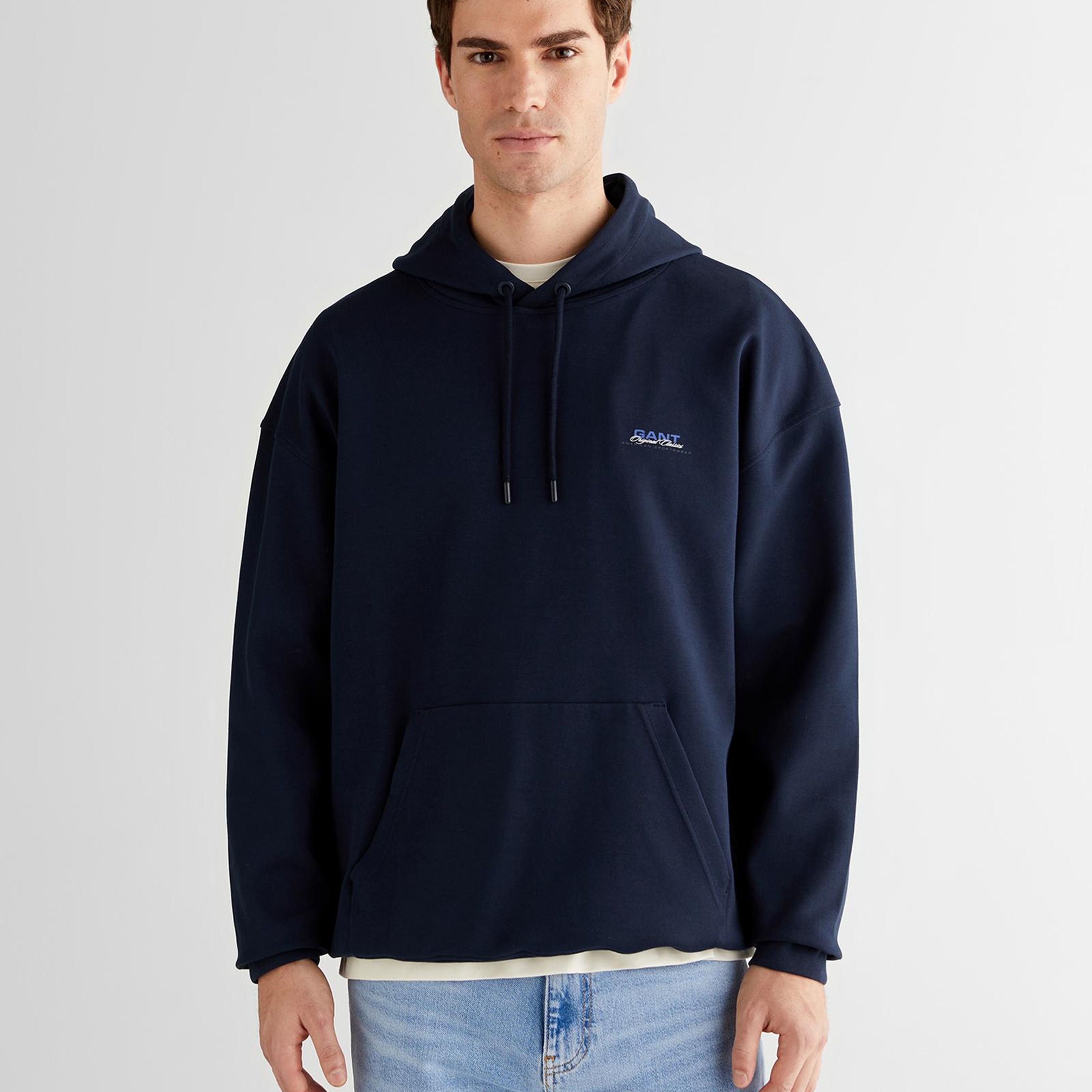 GANT Erkek Lacivert Regular Fit Kapüşonlu Sweatshirt