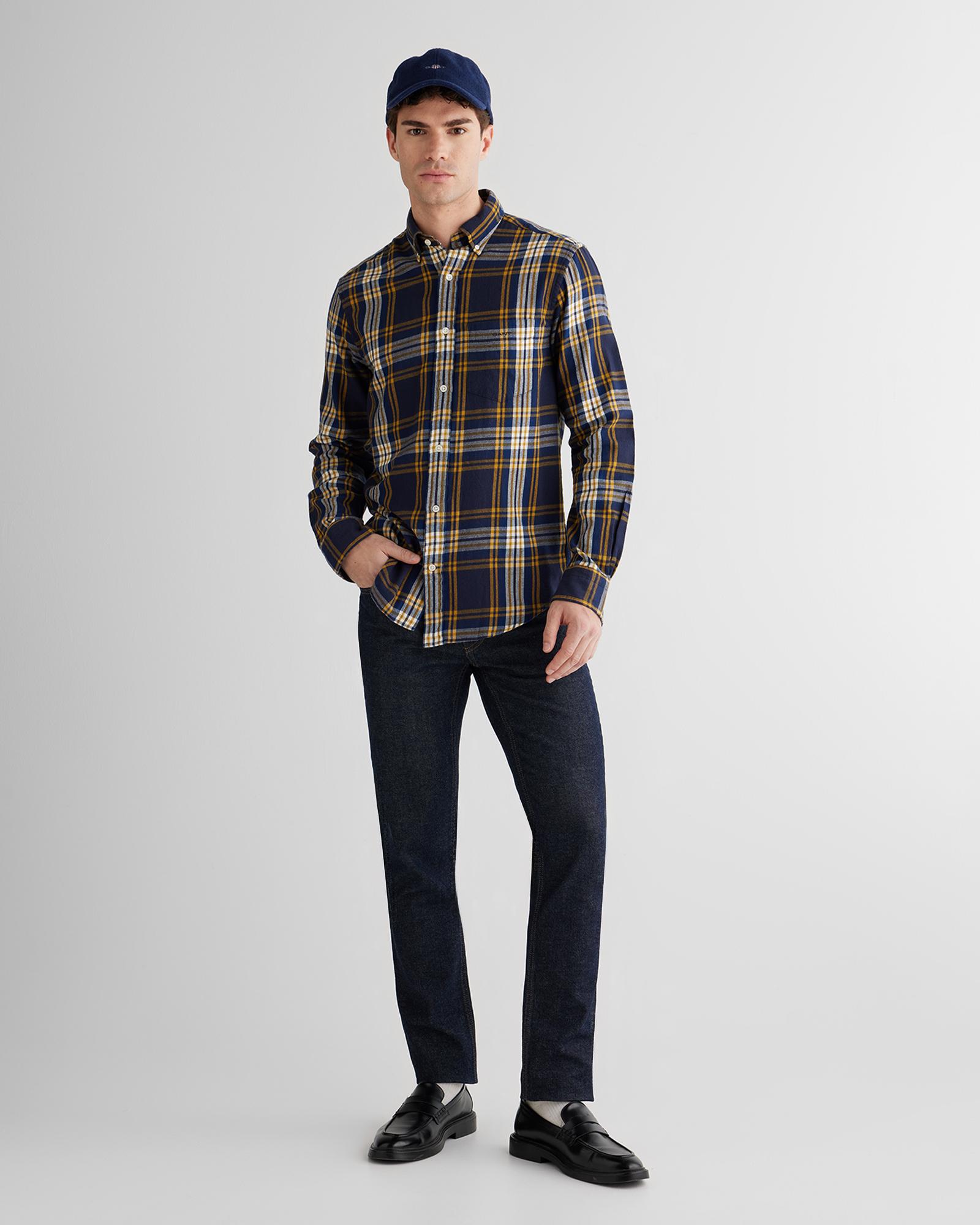 GANT Erkek Lacivert Regular Fit Düğmeli Gömlek