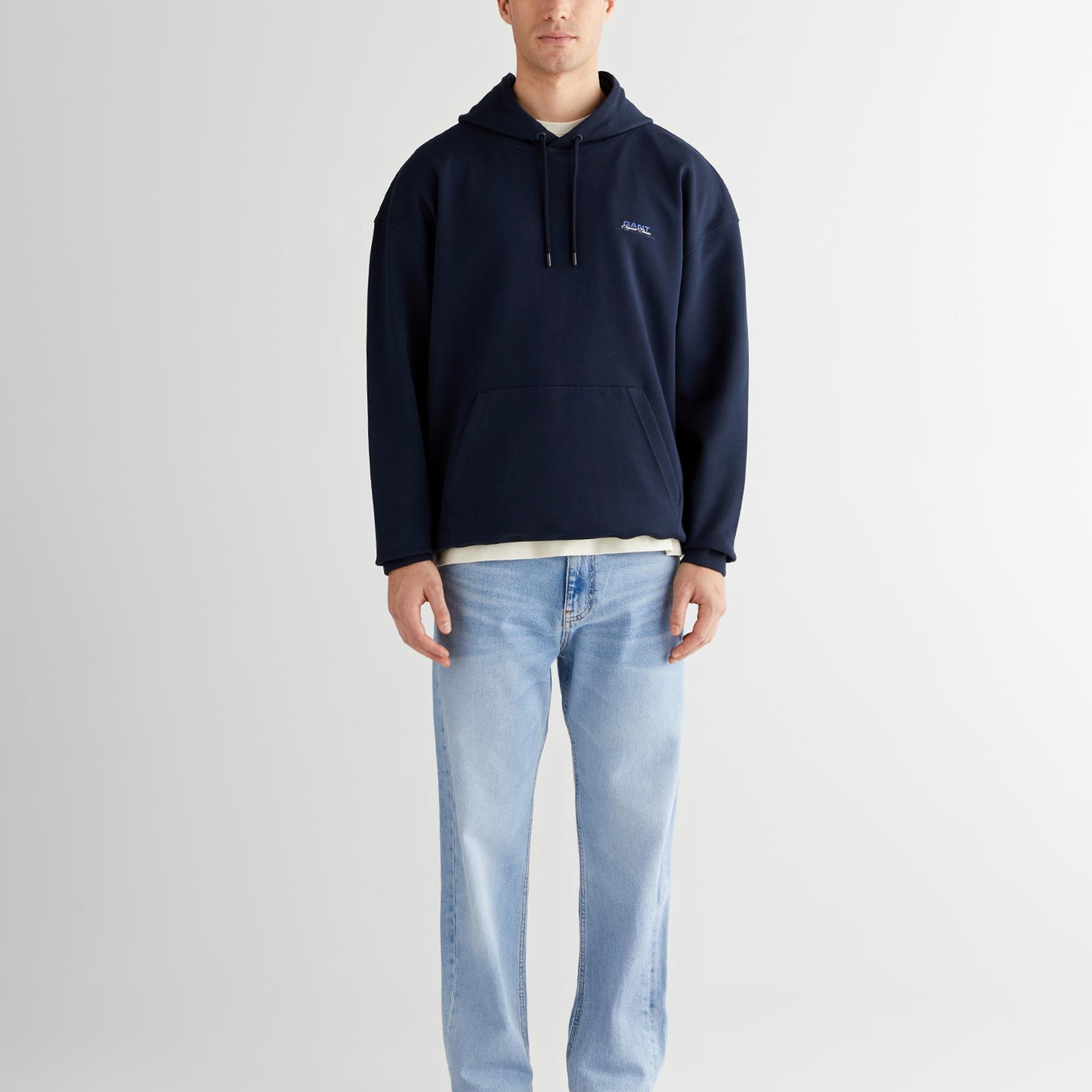 GANT Erkek Lacivert Regular Fit Kapüşonlu Sweatshirt