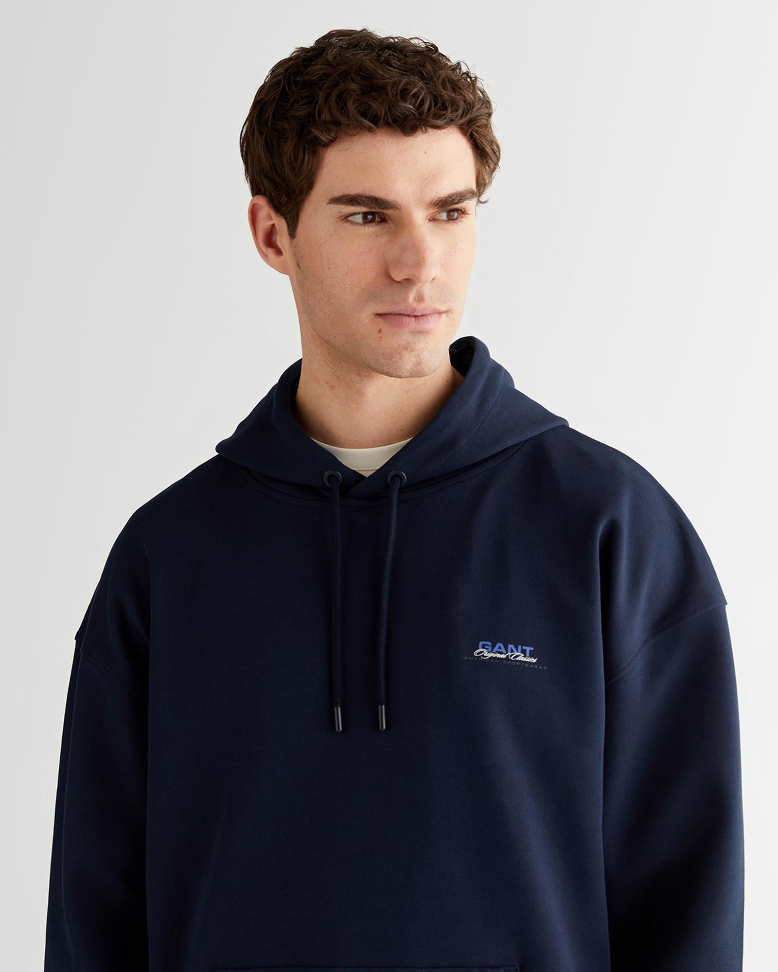 GANT Erkek Lacivert Regular Fit Kapüşonlu Sweatshirt