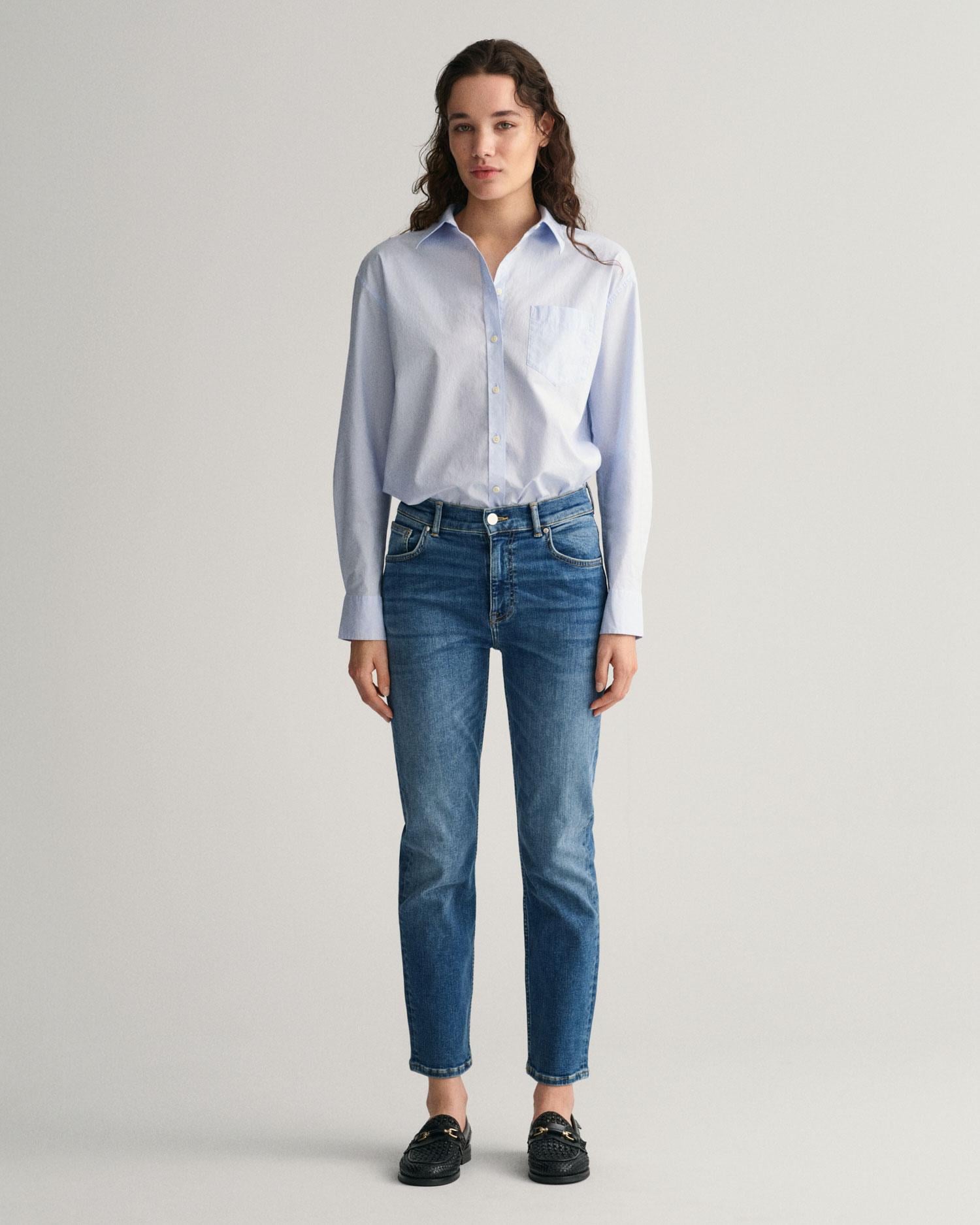 GANT Kadın Mavi Slim Fit Jean Pantolon