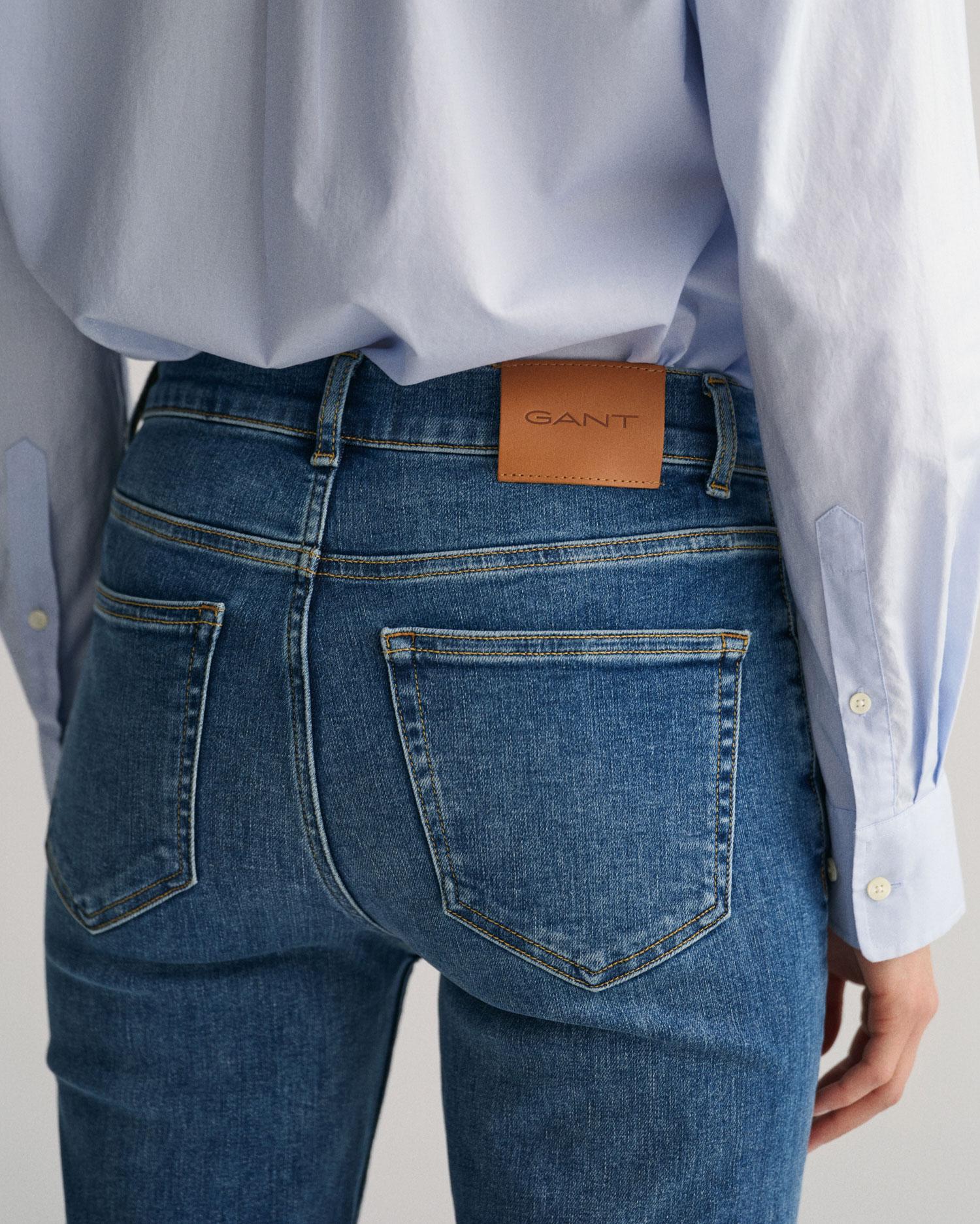 GANT Kadın Mavi Slim Fit Jean Pantolon