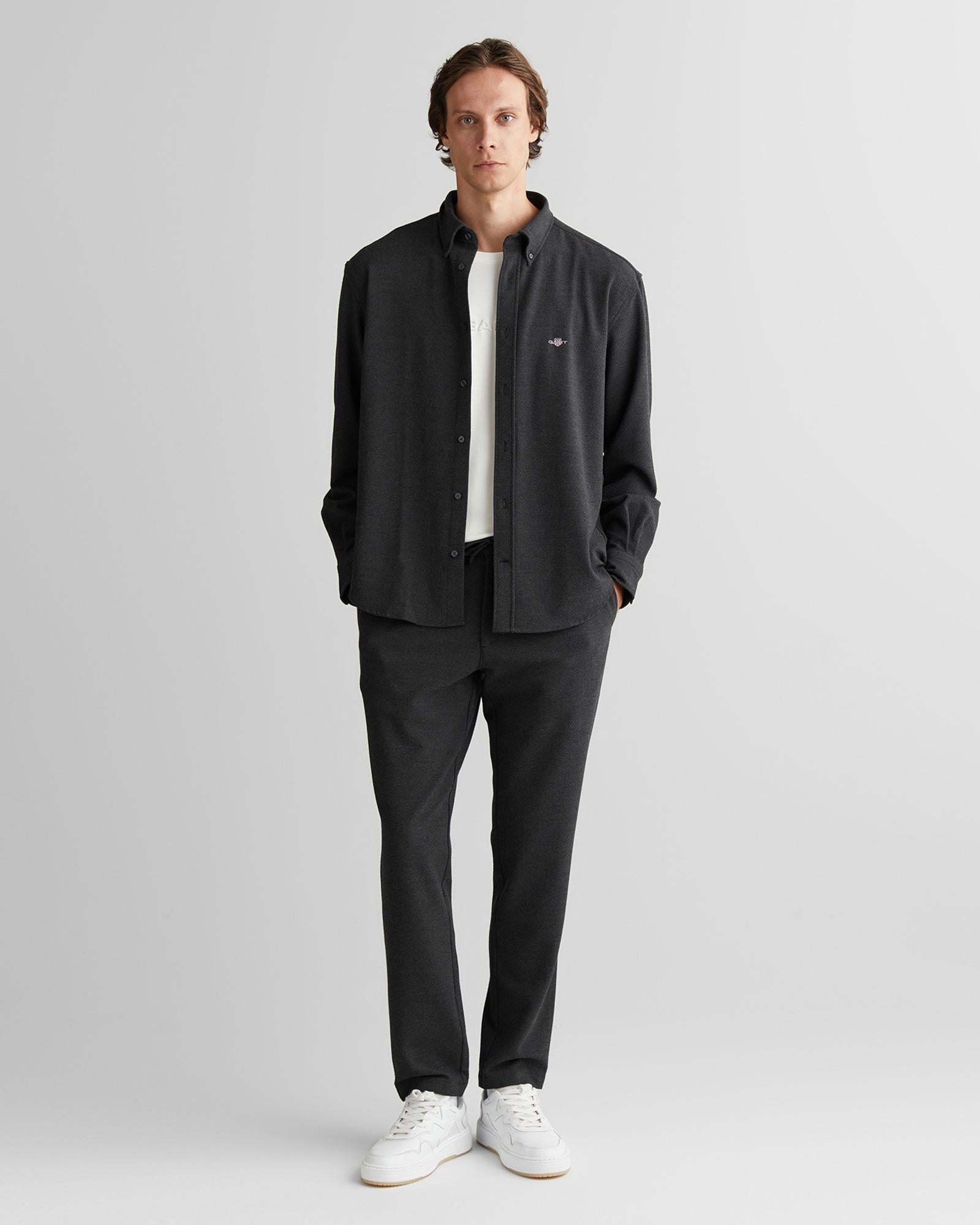 GANT Erkek Gri Relaxed Fit  Gömlek