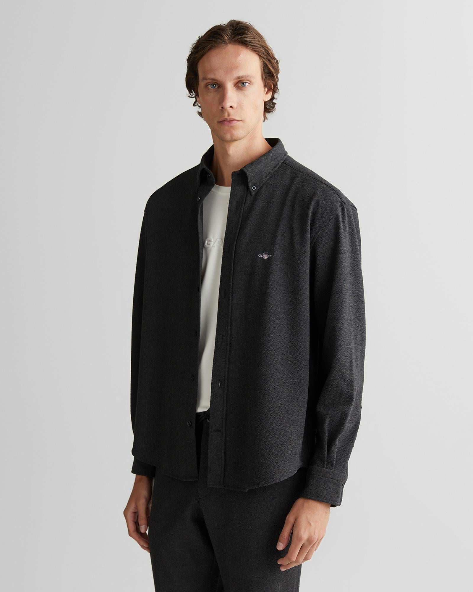 GANT Erkek Gri Relaxed Fit Gömlek