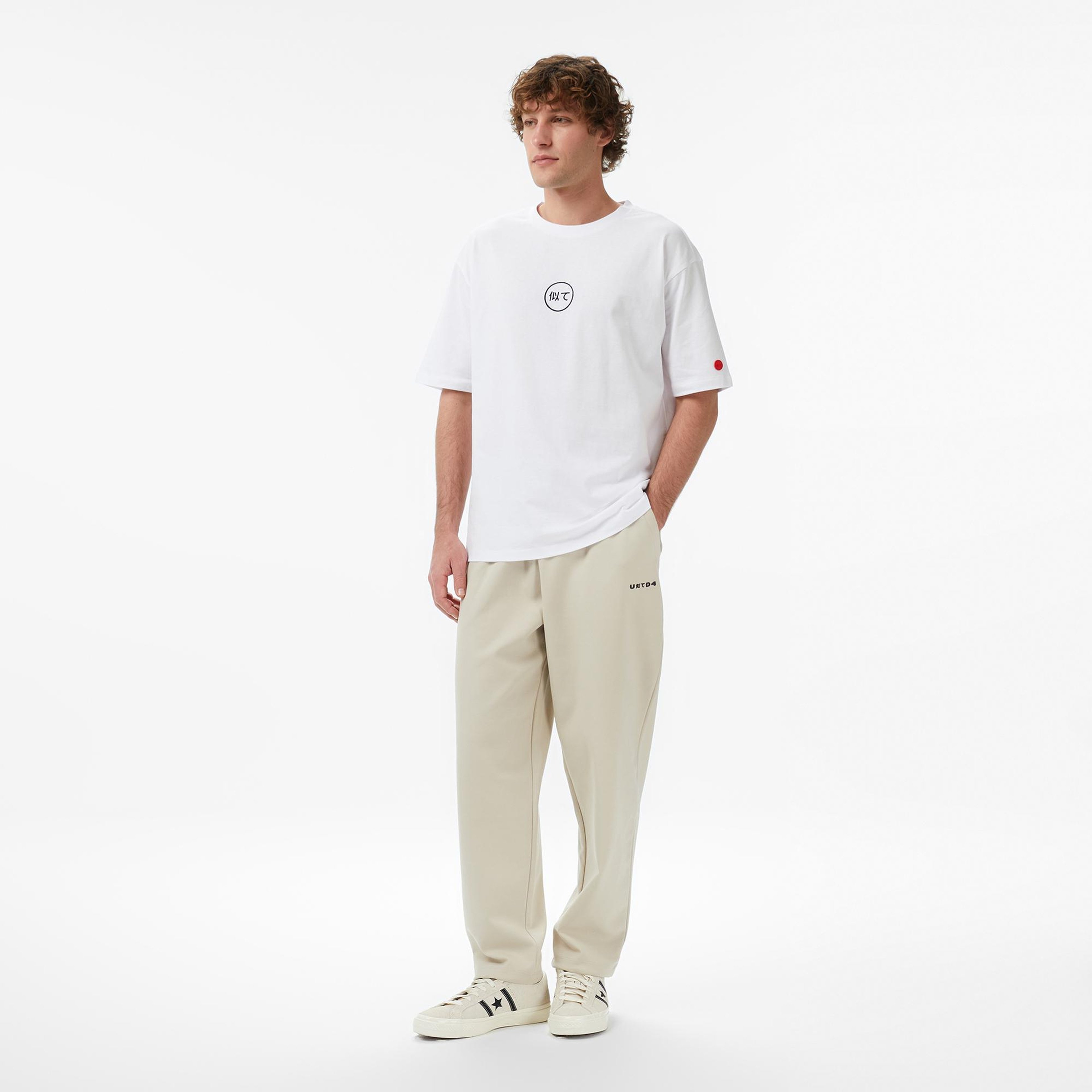 UNITED4 Regular Fit Erkek Beyaz T-Shirt