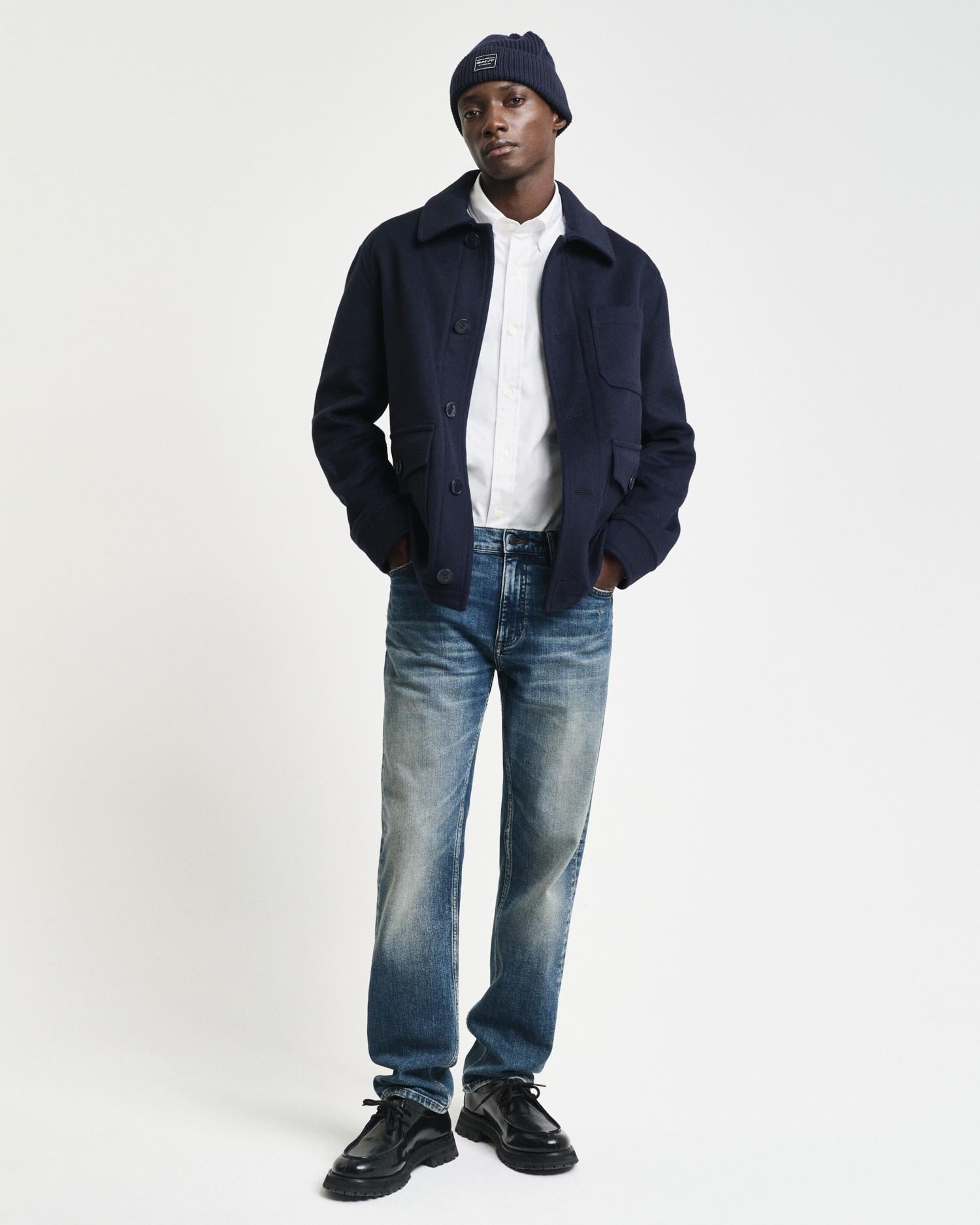 GANT Erkek Beyaz Slim Fit Düğmeli Yaka Oxford Gömlek
