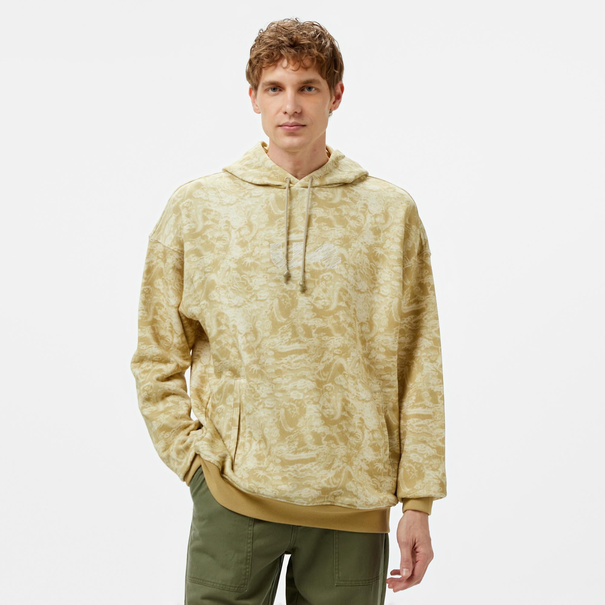 UNITED4 Limited Edition Dragon Erkek Bej Sweatshirt