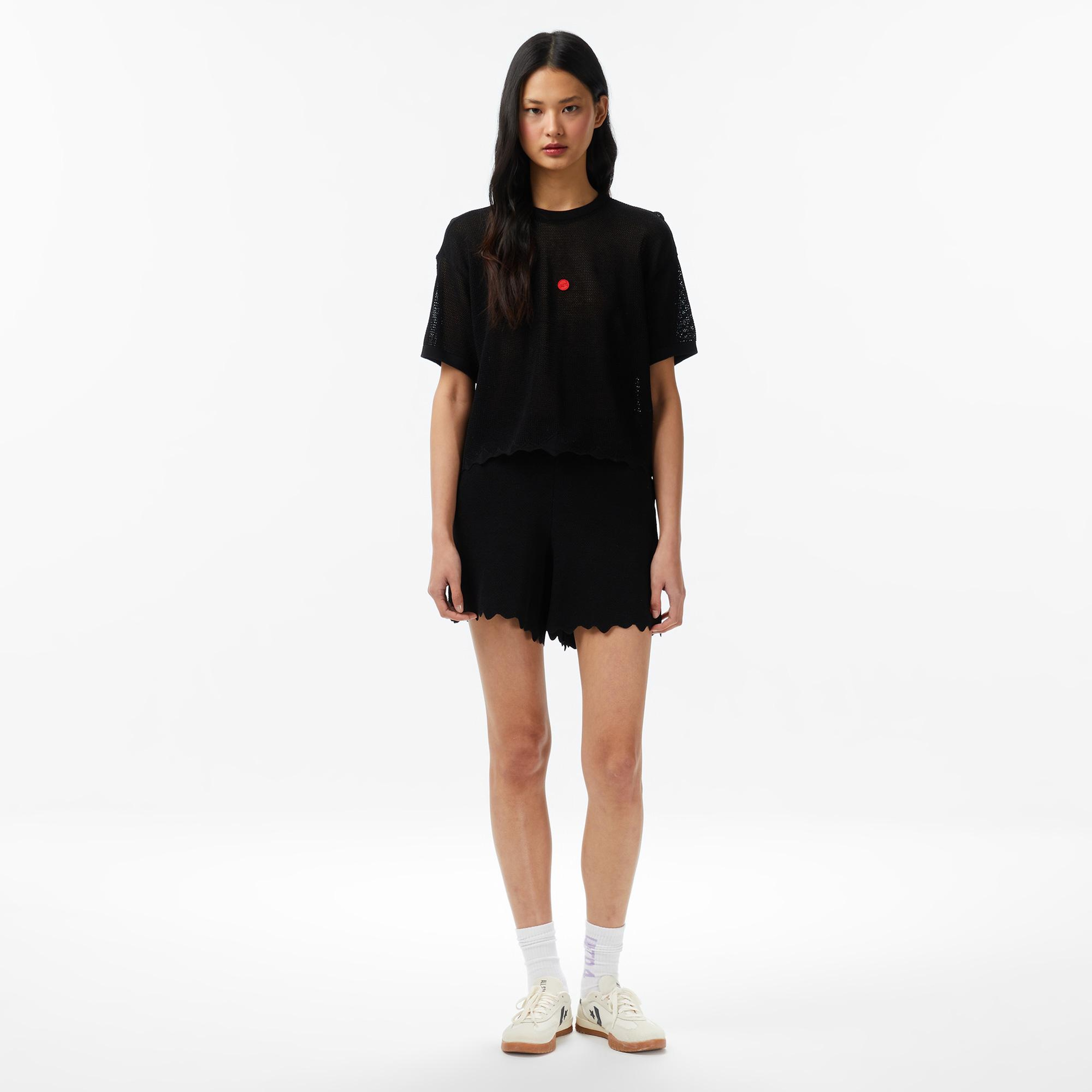 UNITED4 Crop Fit Kadın Siyah Triko