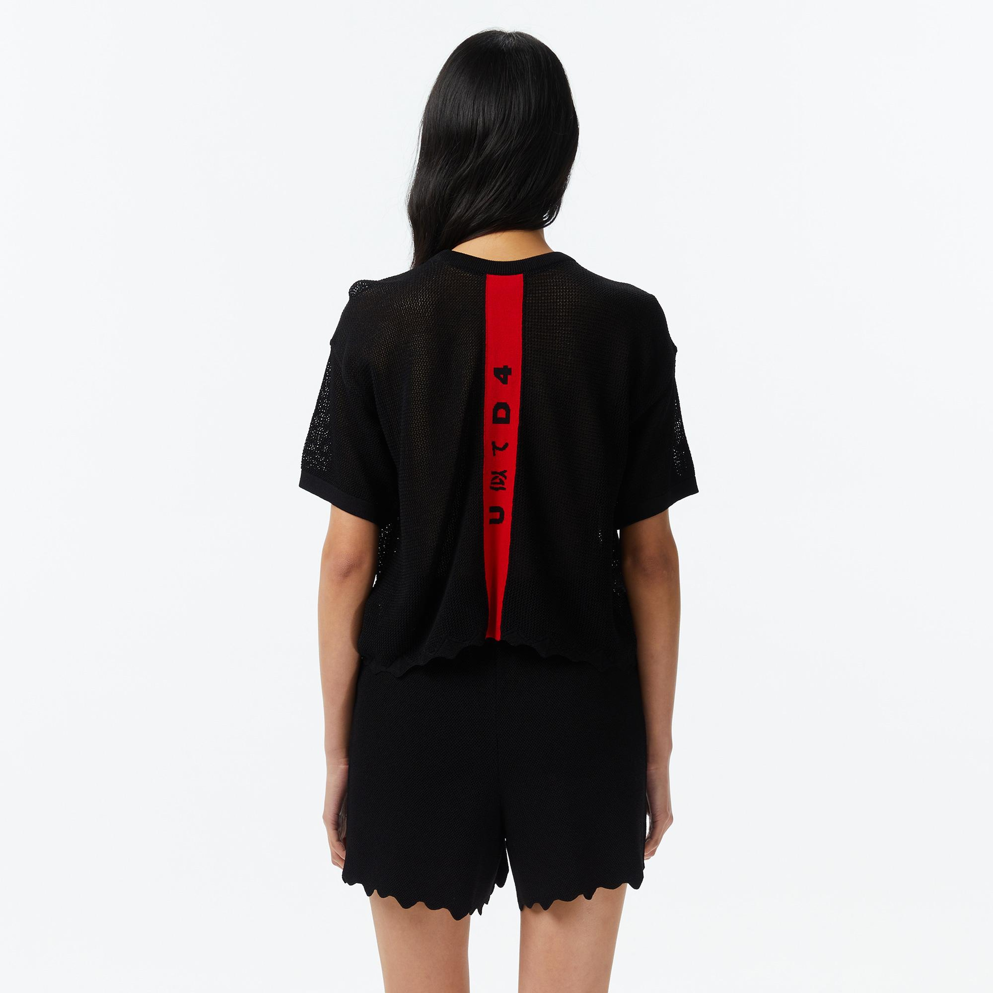 UNITED4 Crop Fit Kadın Siyah Triko