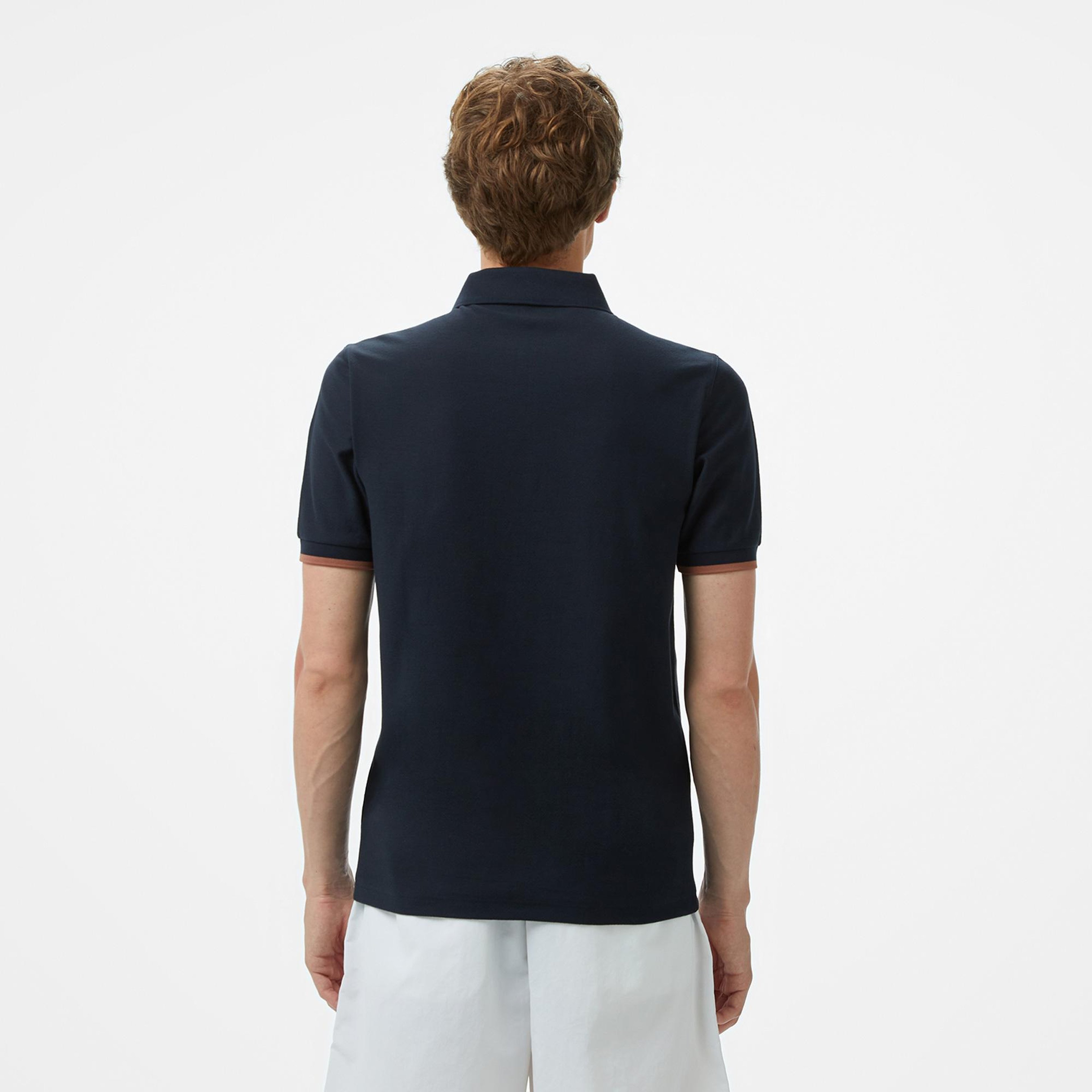 Fred Perry Crepe Pique Zip Neck Erkek Lacivert Polo