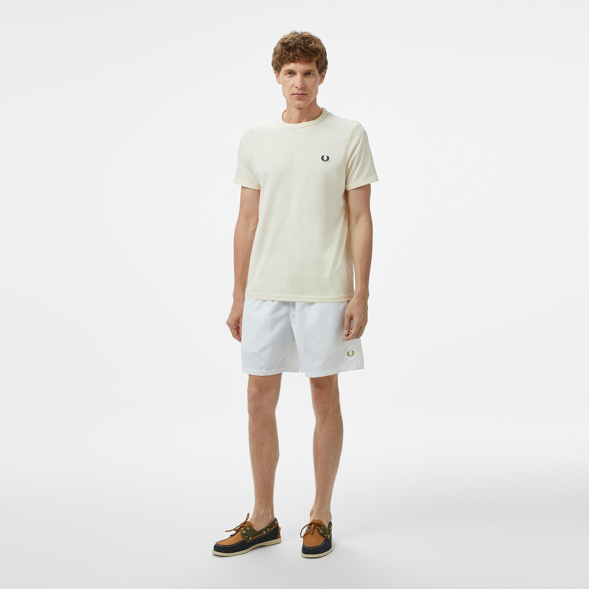 Fred Perry Ringer Erkek Bej T-Shirt