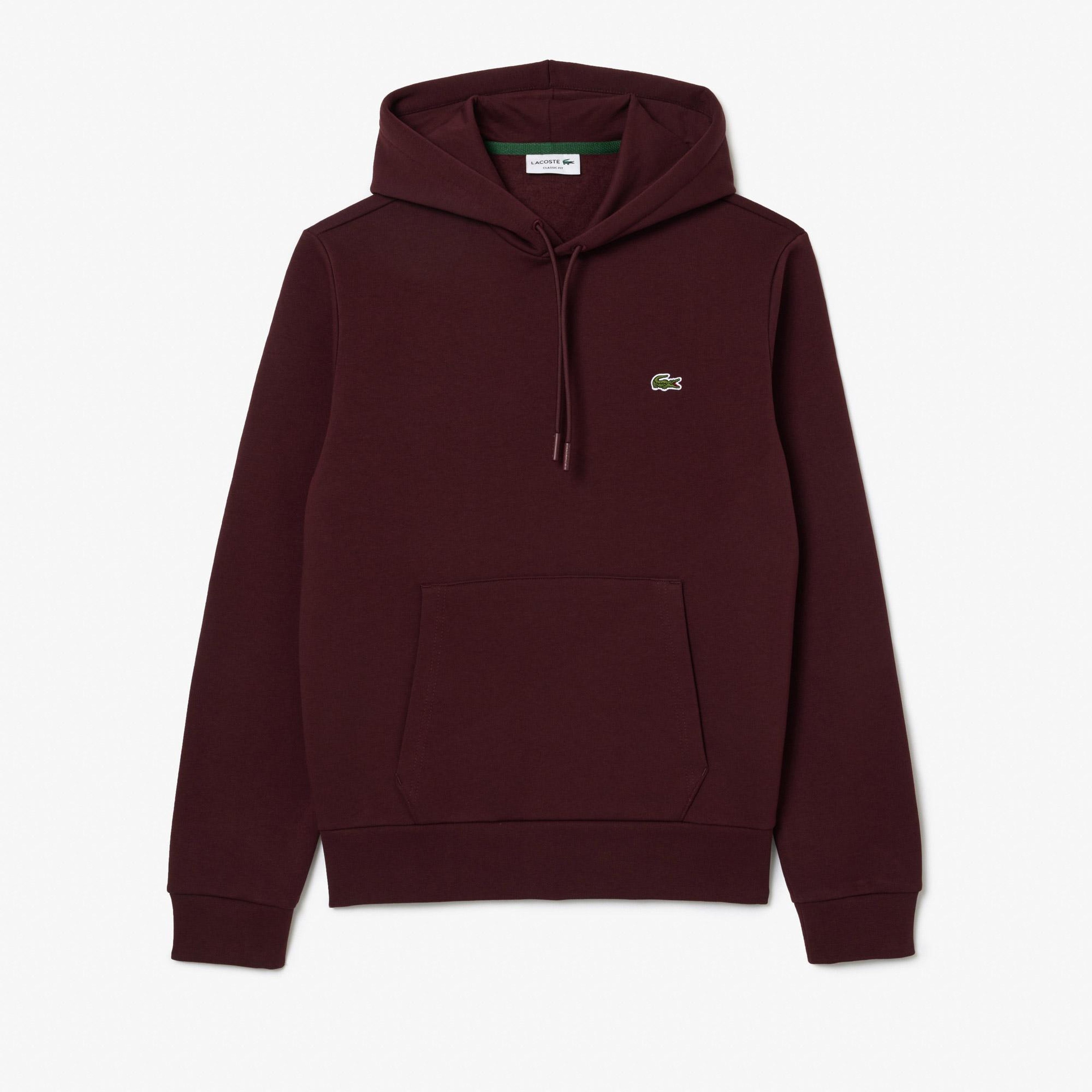 Lacoste Erkek Classic Fit Kapüşonlu Bordo Sweatshirt