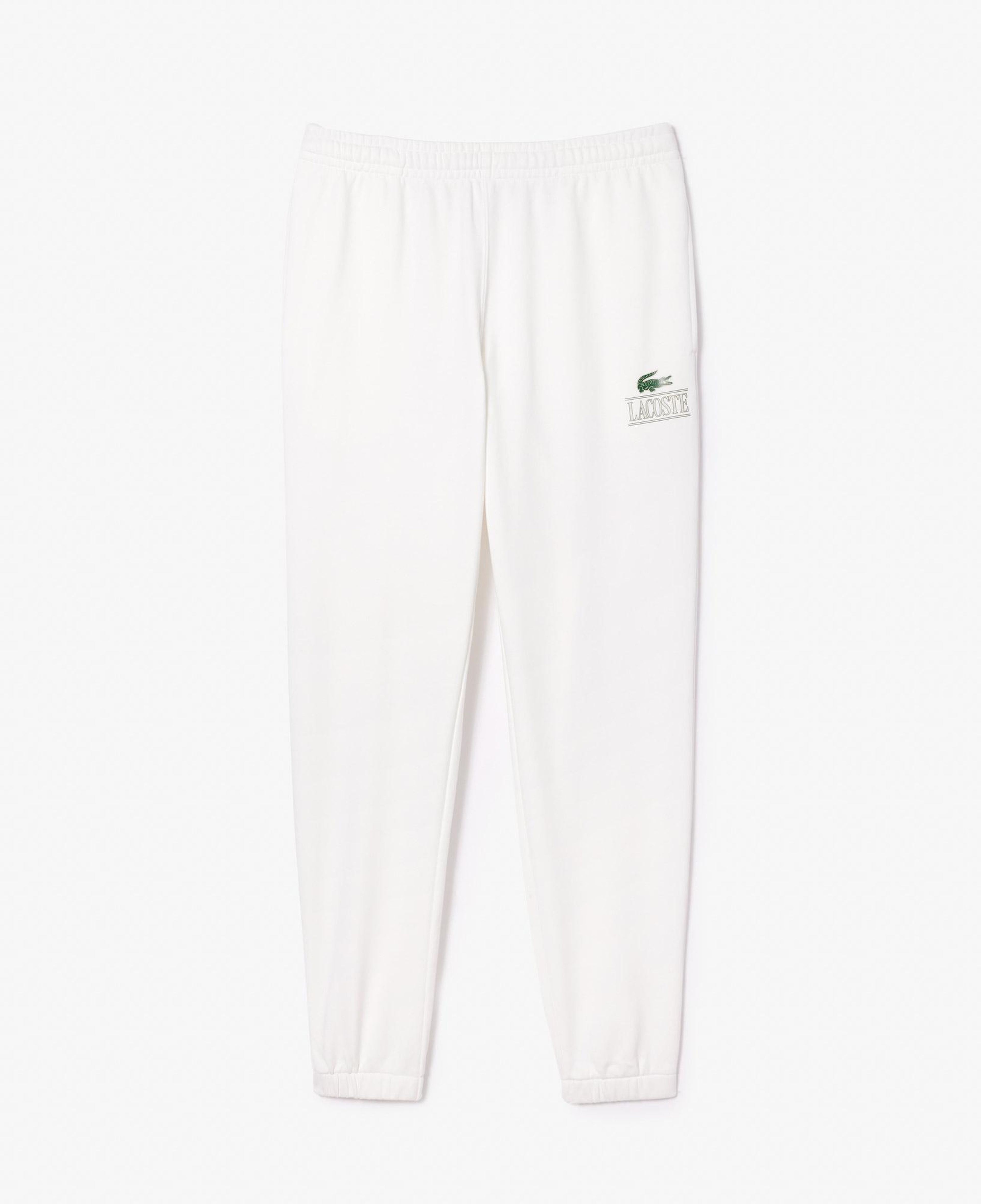Unisex Tapered Fit Baskılı Beyaz Eşofman Altı